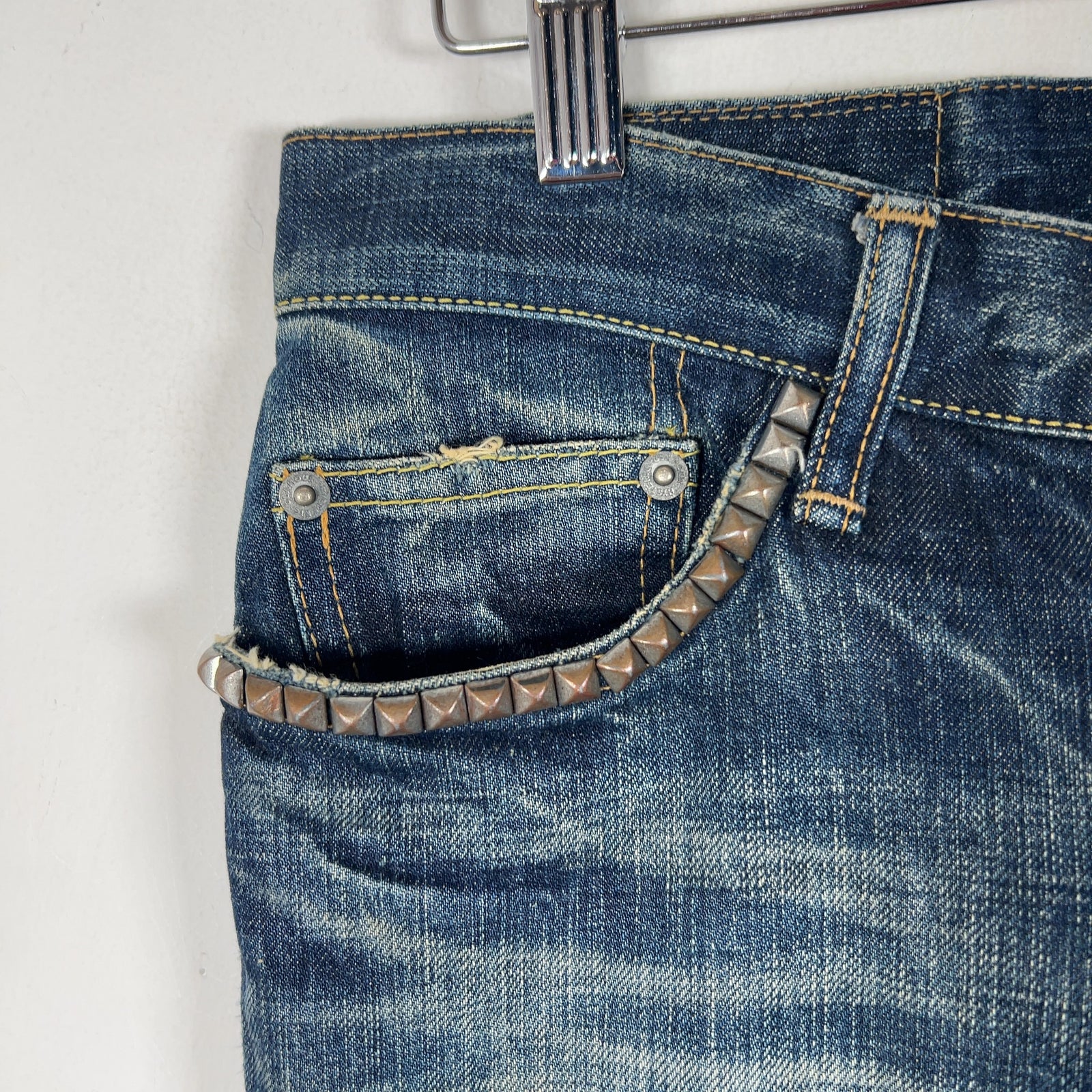 Hysteric Glamour Kinky Studded Light Wash Jeans