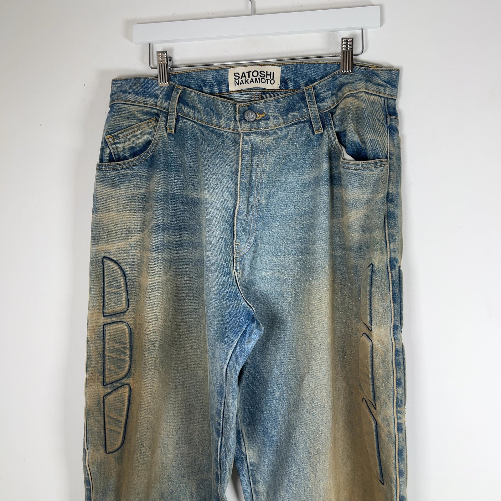 Satoshi Nakamoto Enduro Padded Distressed Lightwash Jeans