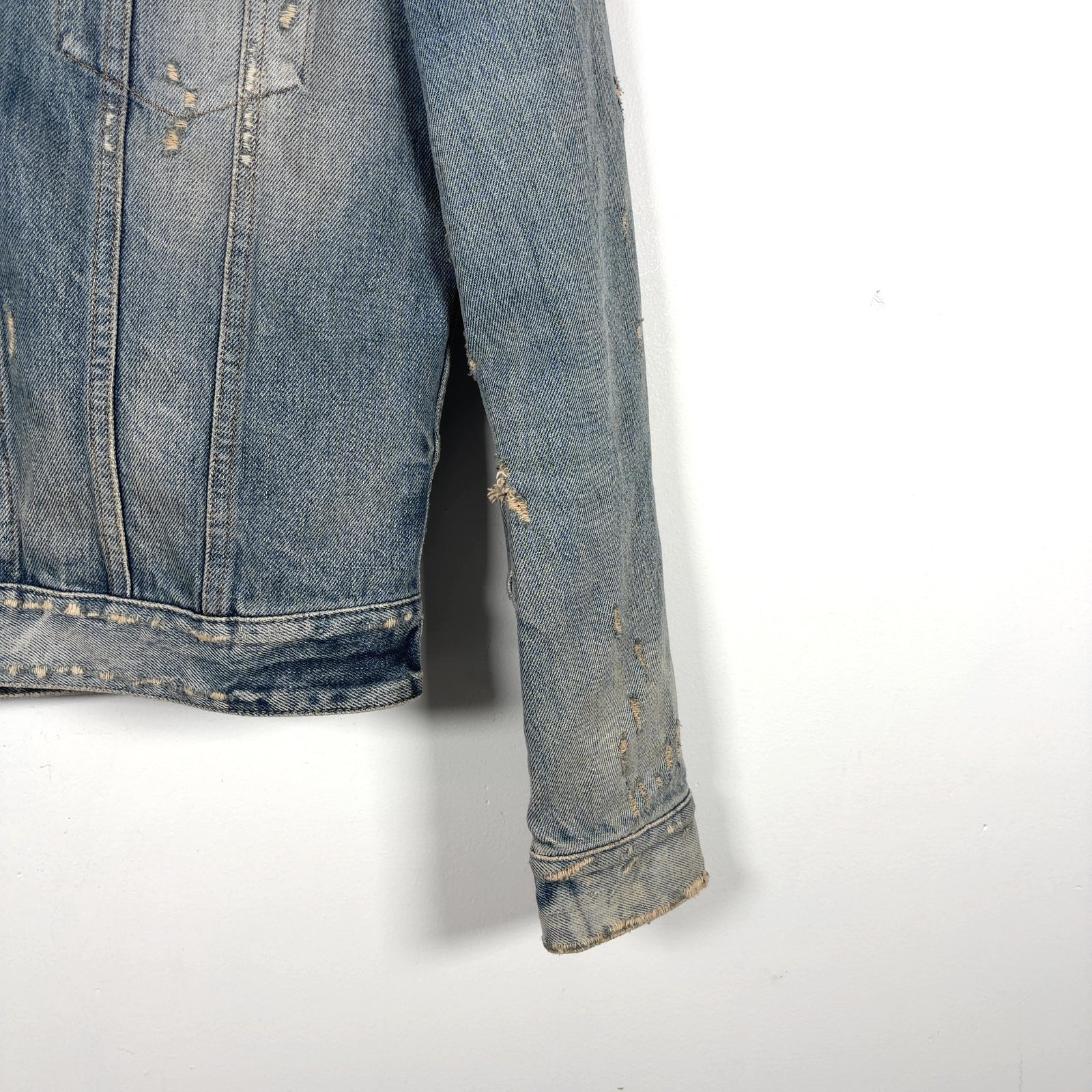 Saint Laurent SS21 Distressed Denim Jacket