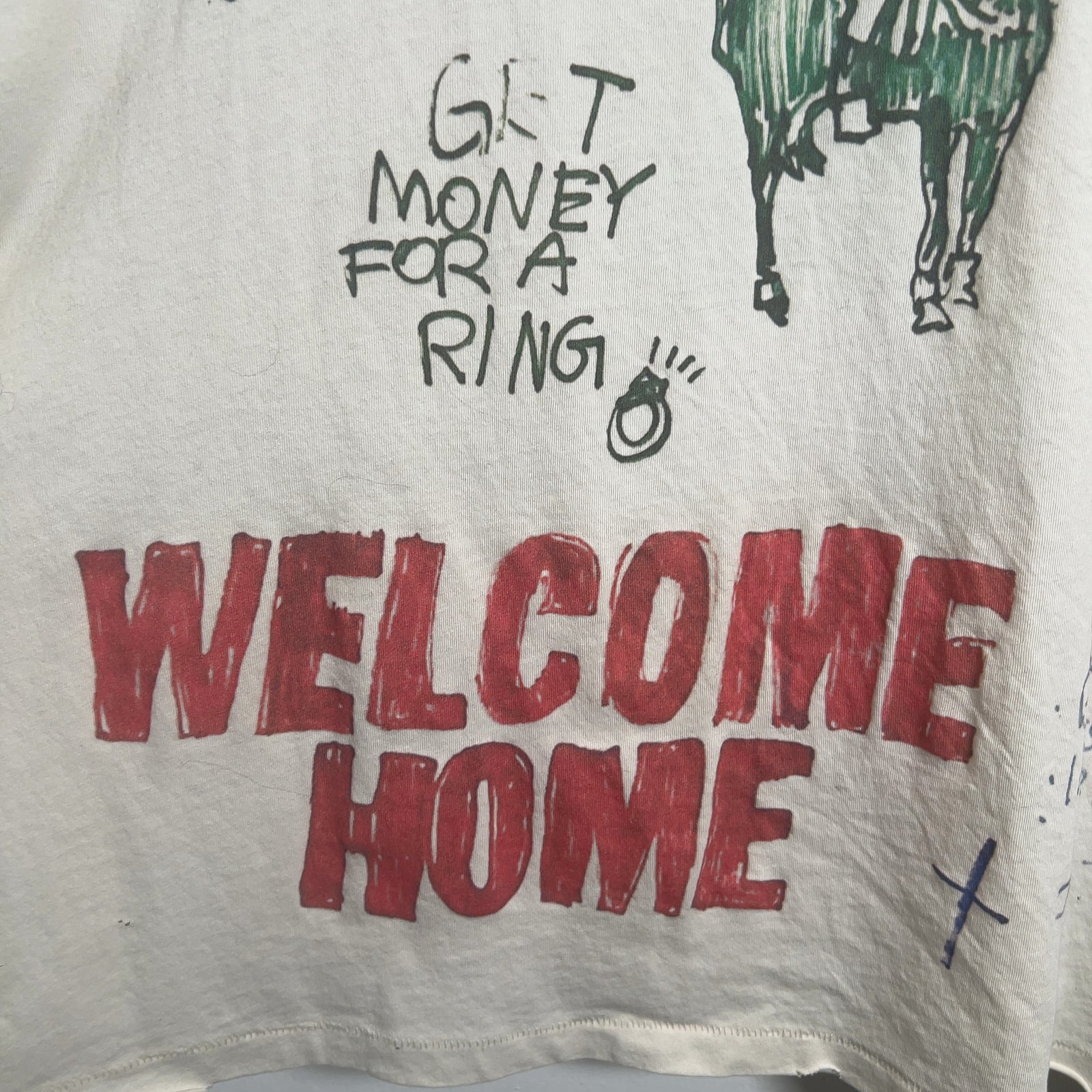 Paly X Eri Wakiyama 'Bad Luck' Distressed Graphic T-Shirt Size M