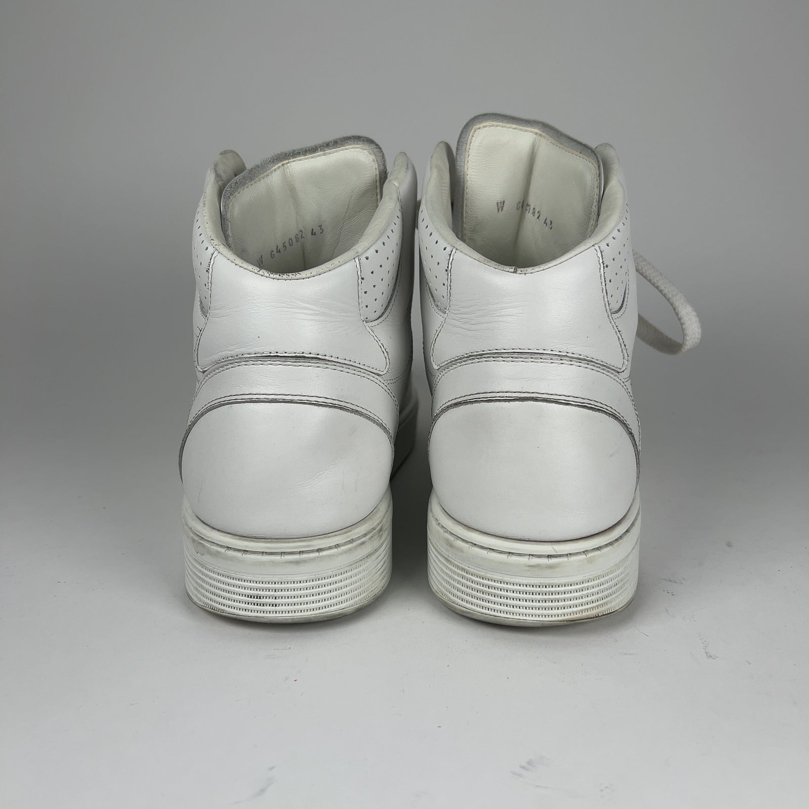 Chanel CC Triple White Hightop Sneakers