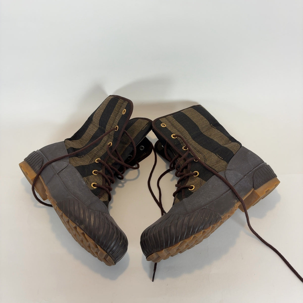 Fendi x Moonstar Pequin Striped Duck Boots