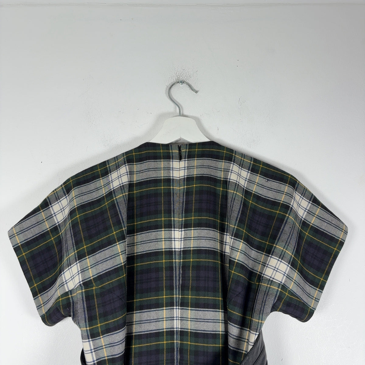 Alexander McQueen McQ Tartan Wool & Leather Corset Belt Dress