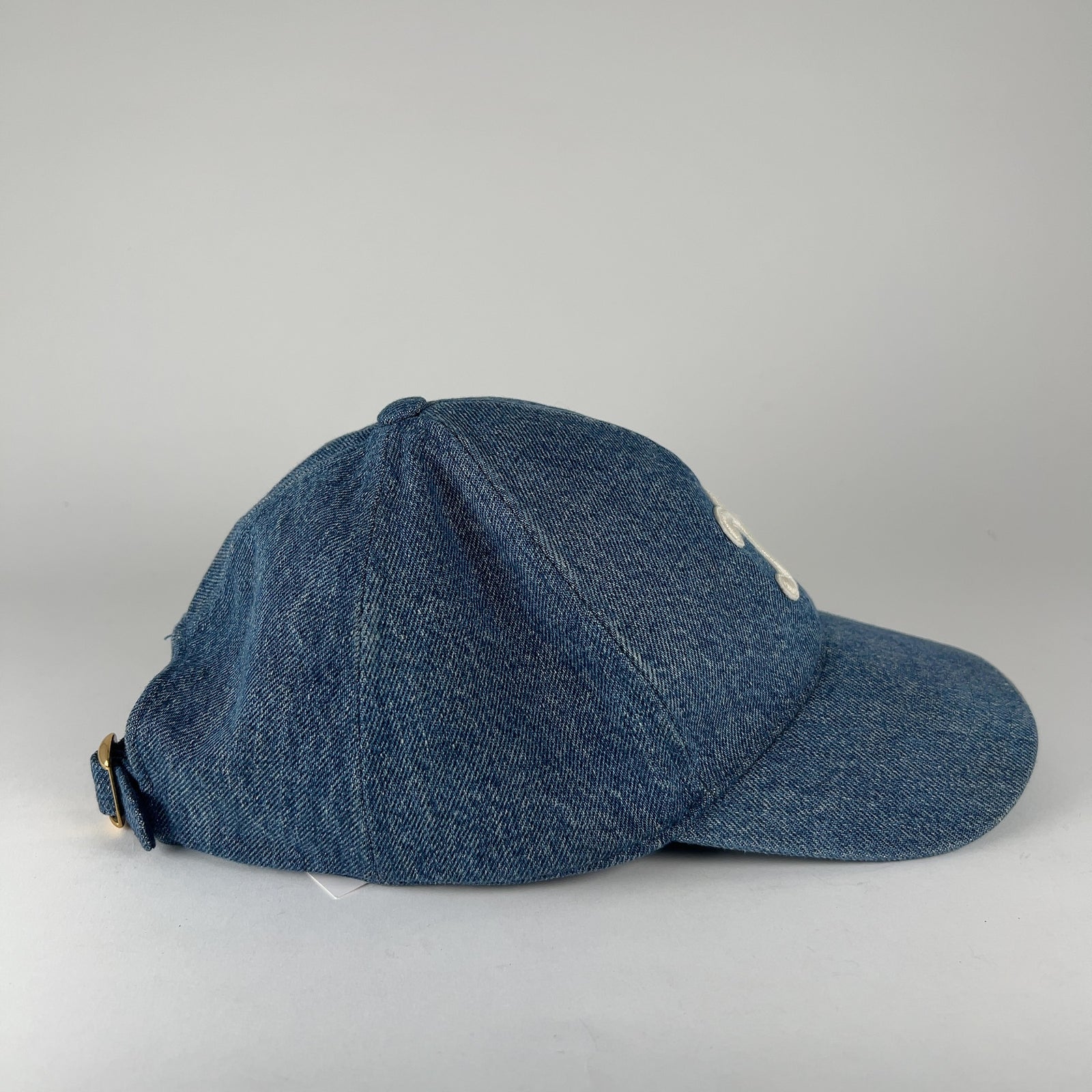 Celine Triomphe Logo Denim Hat