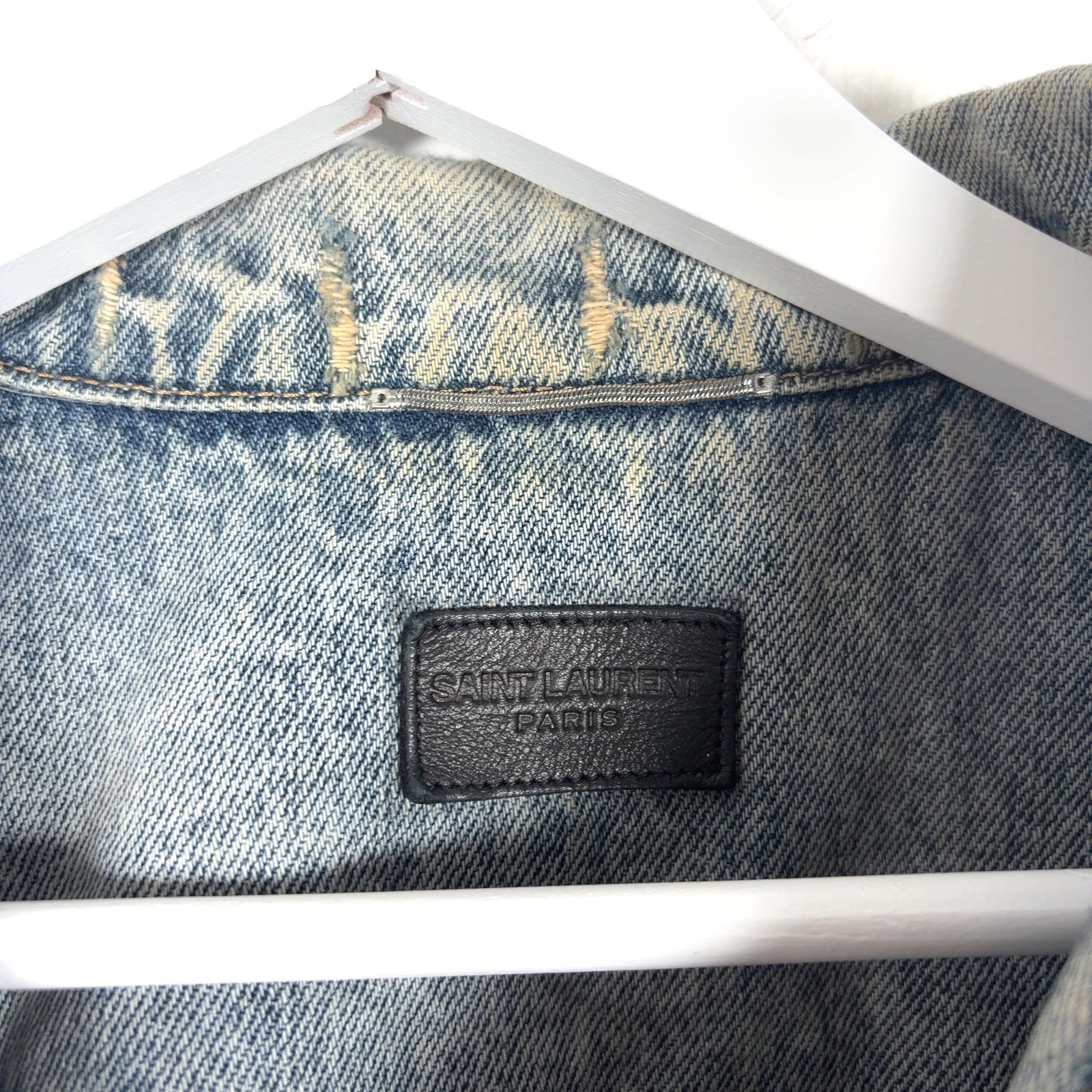 Saint Laurent SS21 Distressed Denim Jacket