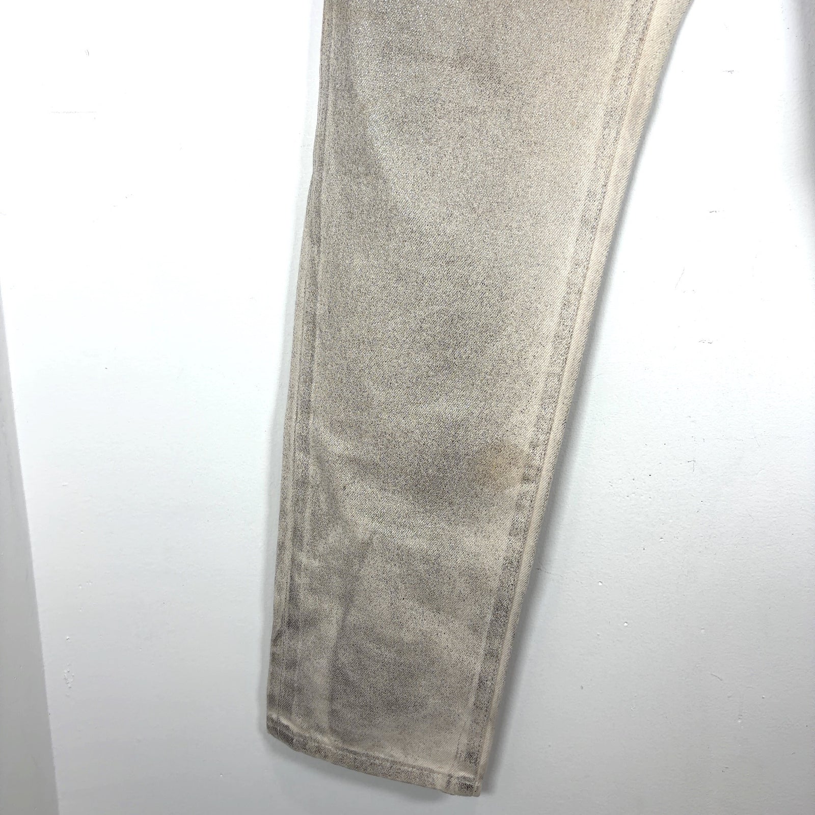 Palm Angels Silver Coated Denim Jeans