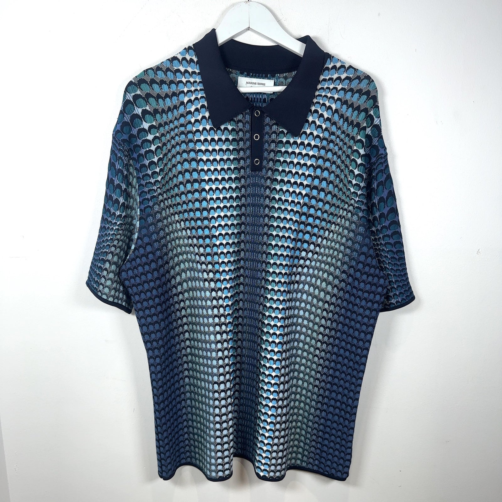 Marine Serre Gradient Knit Viscose Polo