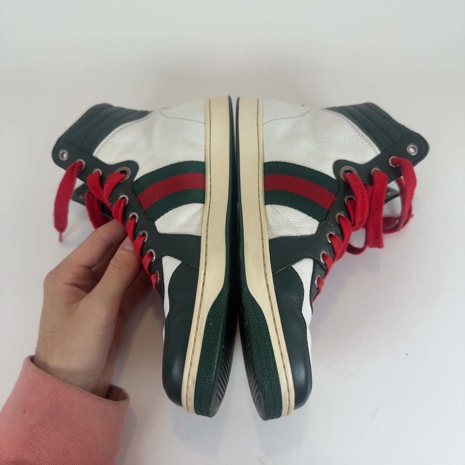 Gucci GG Striped Hightop Sneakers