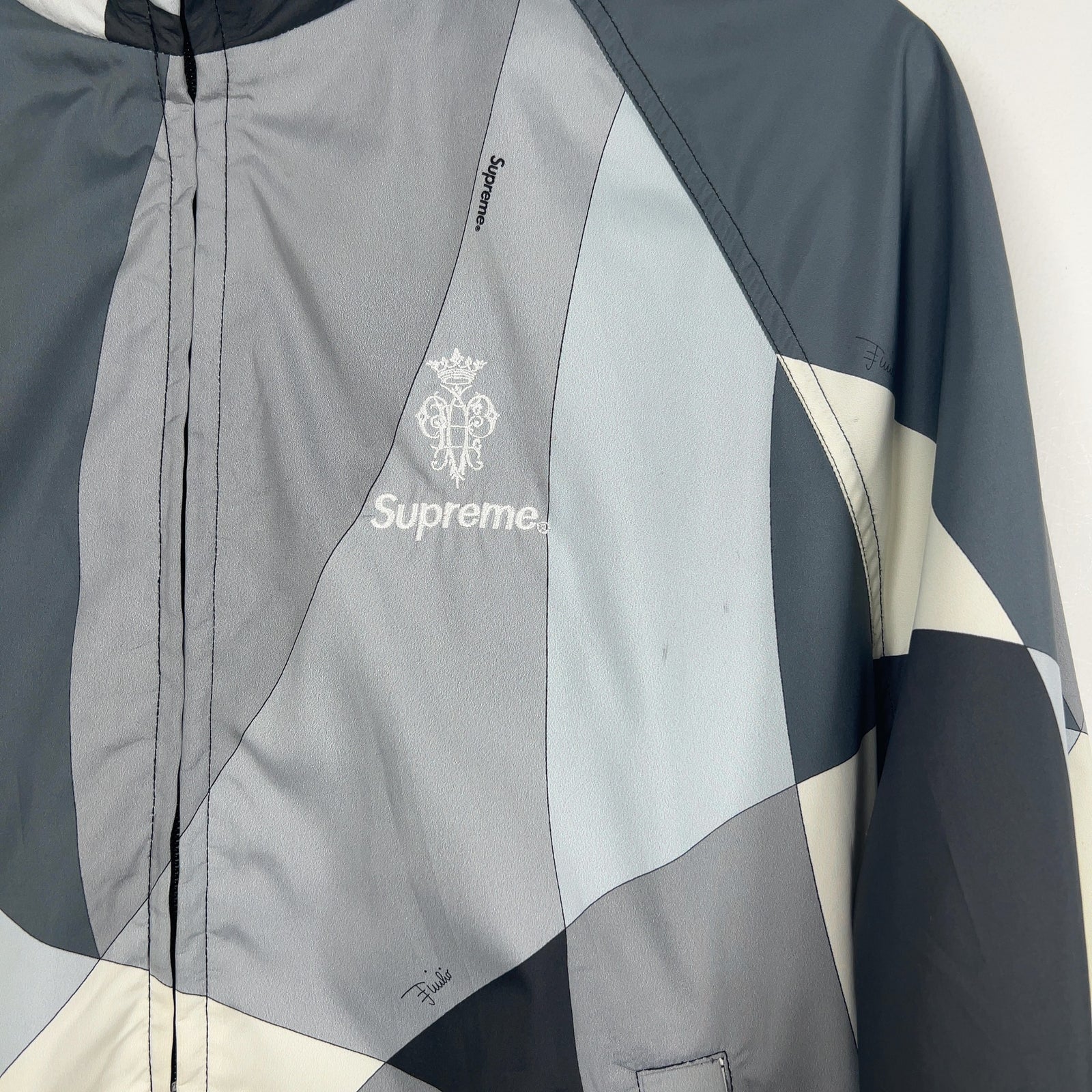 Supreme x Emilio Pucci Greyscale Color Block Sport Jacket
