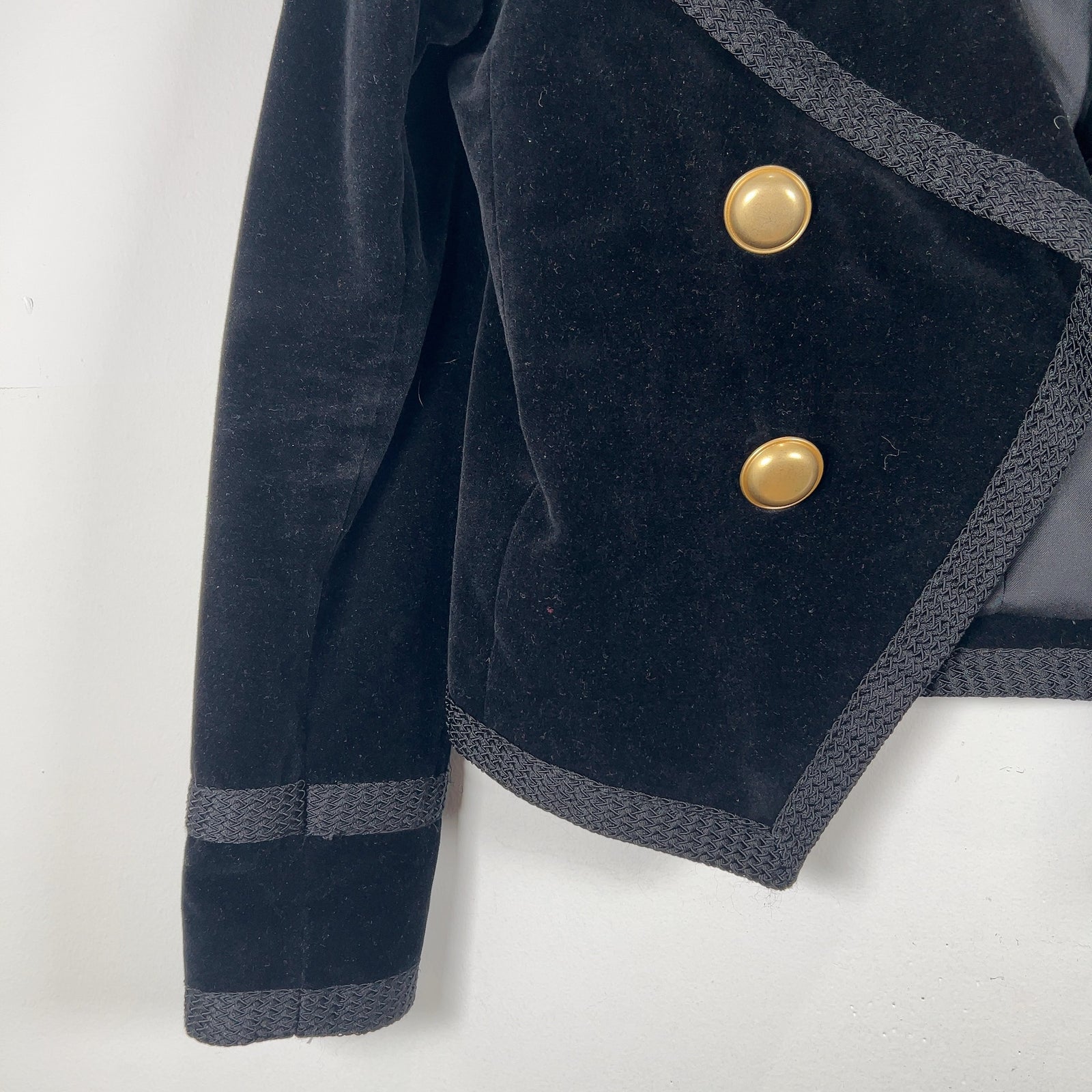 Saint Laurent FW16 Double Breasted Velour Short Blazer Jacket Size S