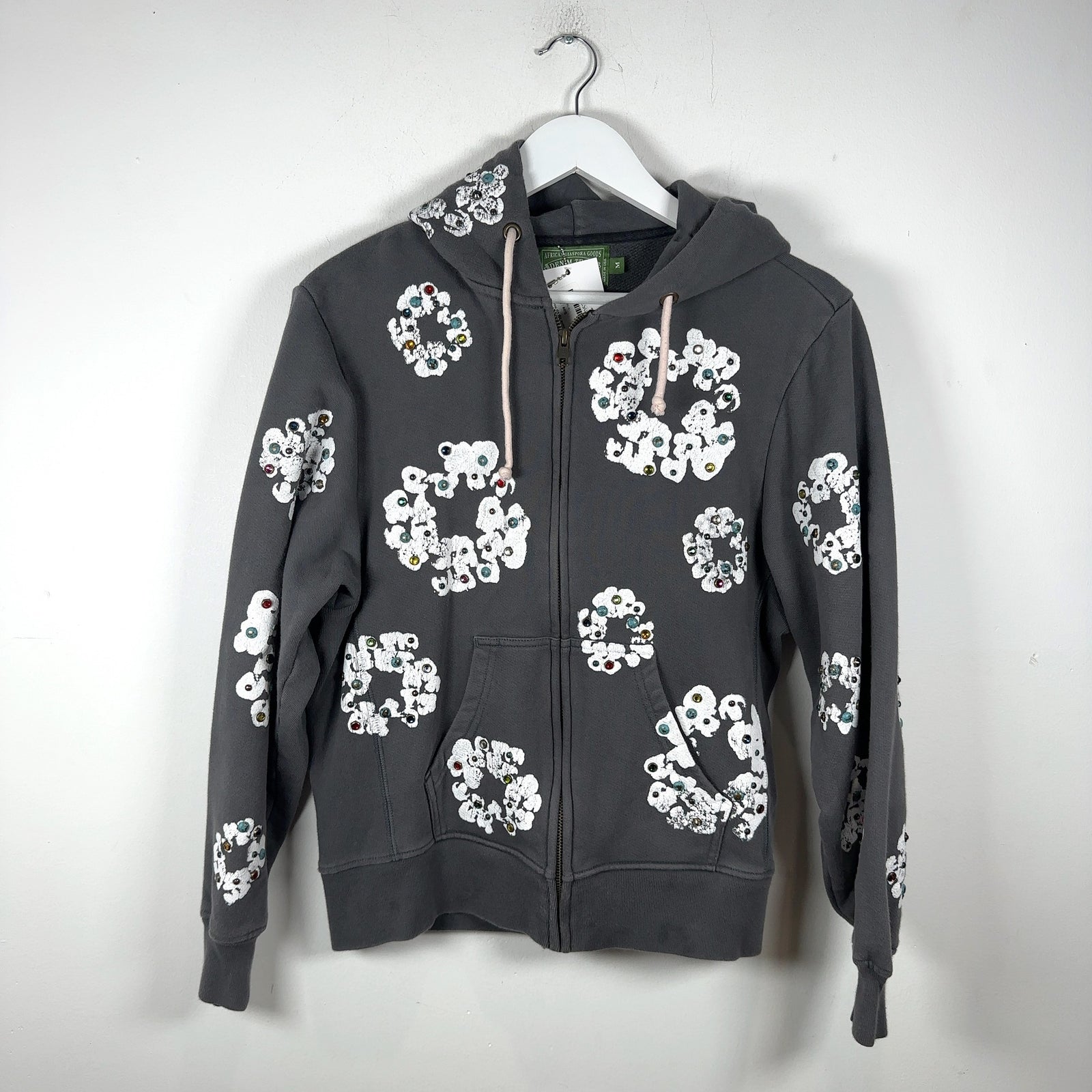 Denim Tears Rhinestone Zip Up Hoodie