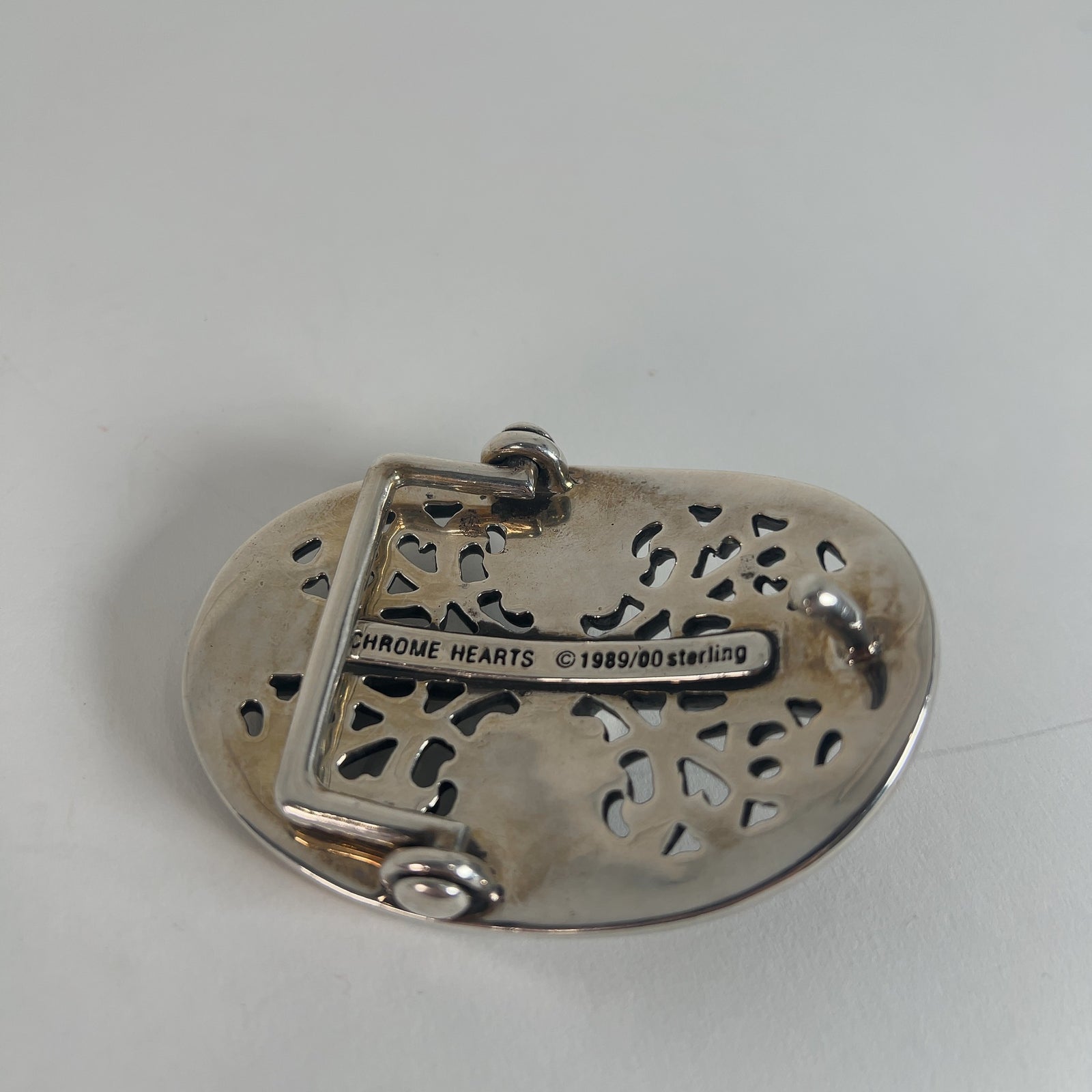 Chrome Hearts White 'Oval Cross' Belt Size 32