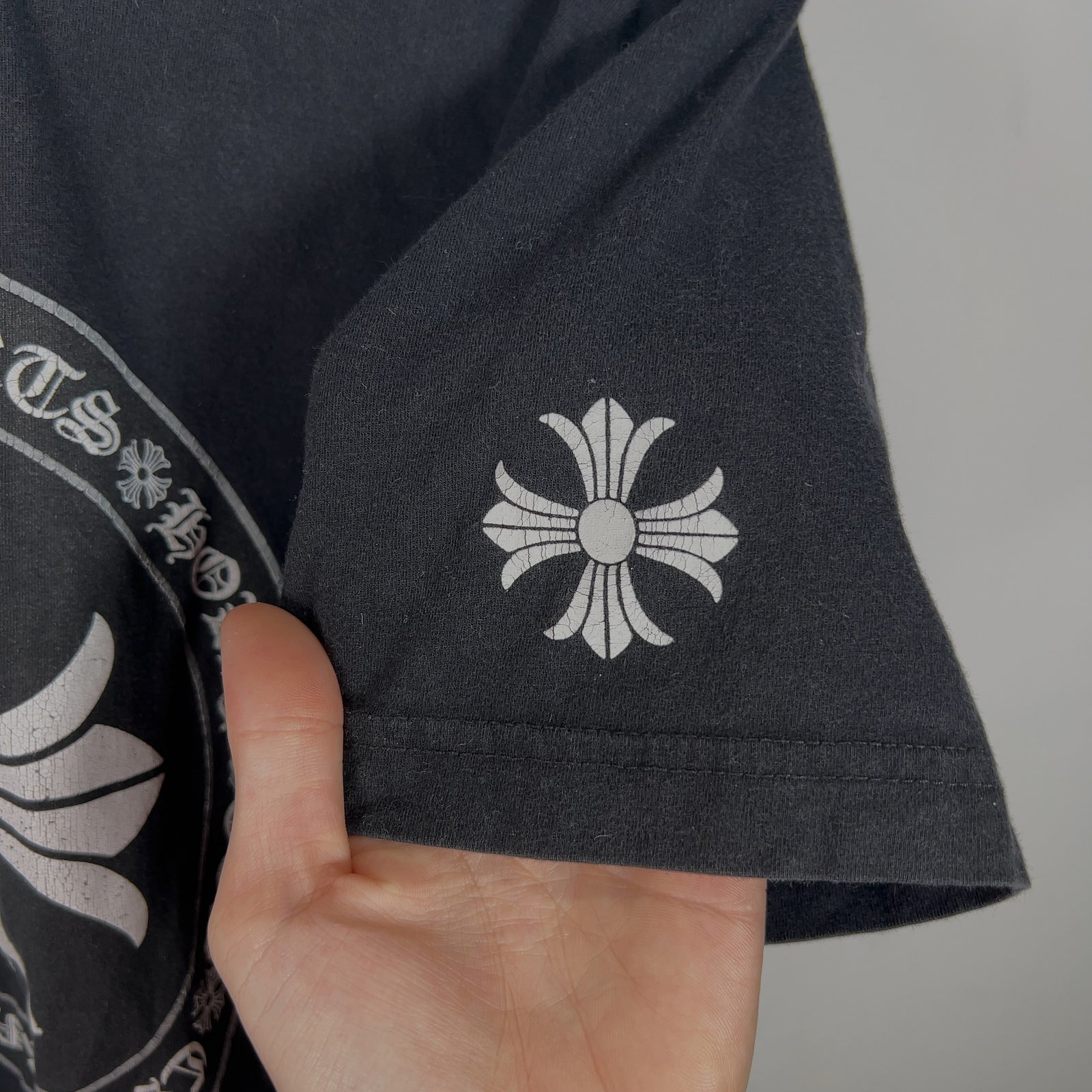 Chrome Hearts Black Stamp Cross Logo T-Shirt