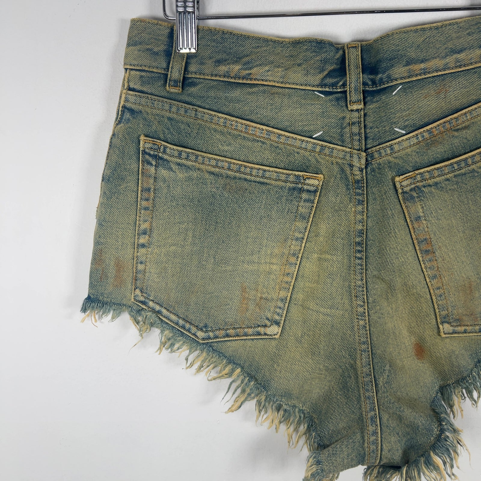 Maison Margiela Lightwash Paint Splatter Jean Shorts