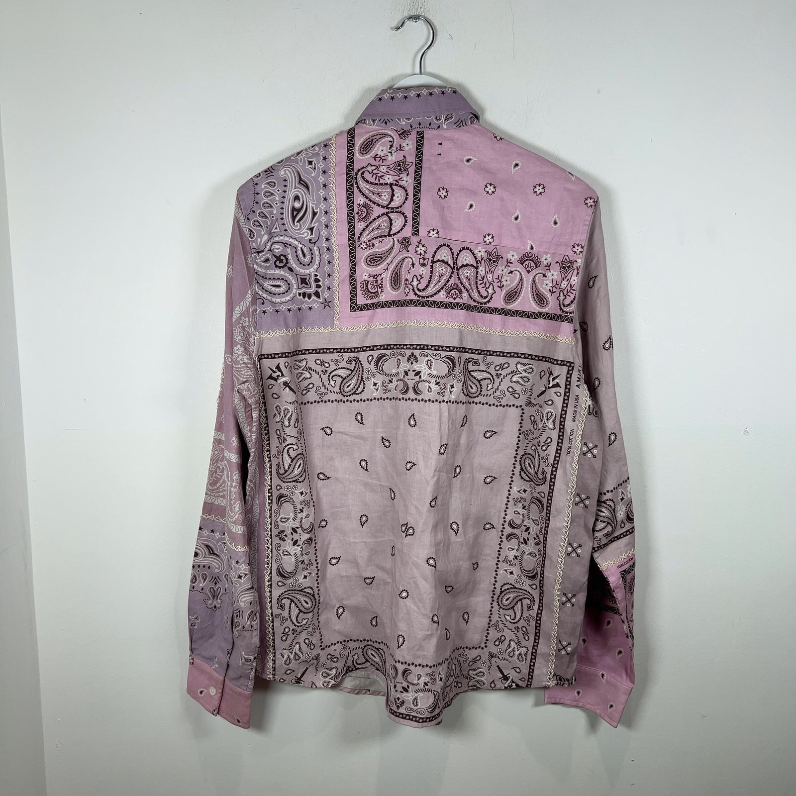 Amiri Purple Bandana Patchwork Shirt
