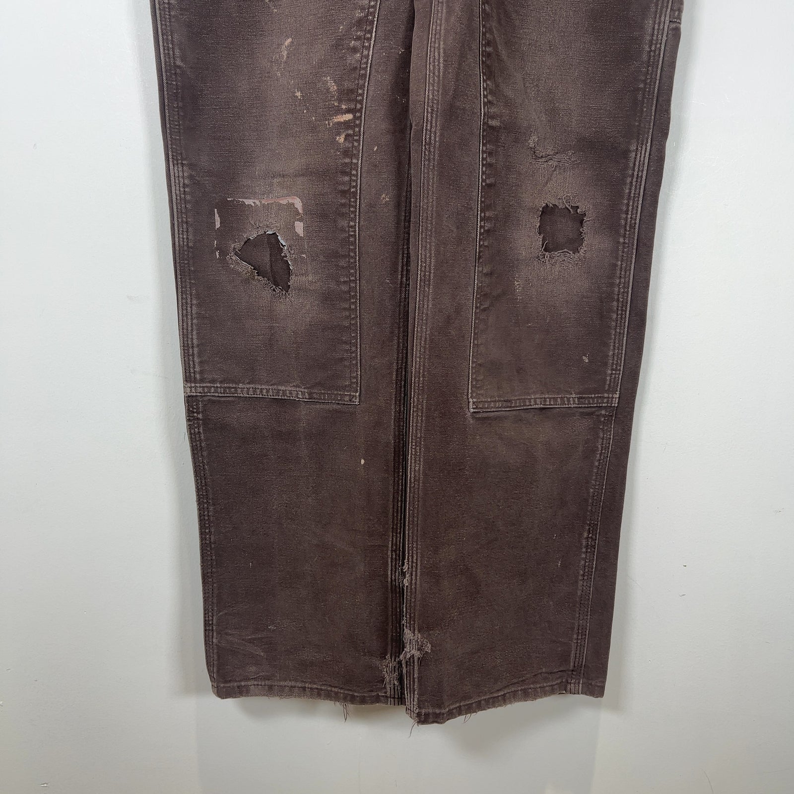 Carhartt Faded Brown Distressed 'Double Knee' Carpenter Pants