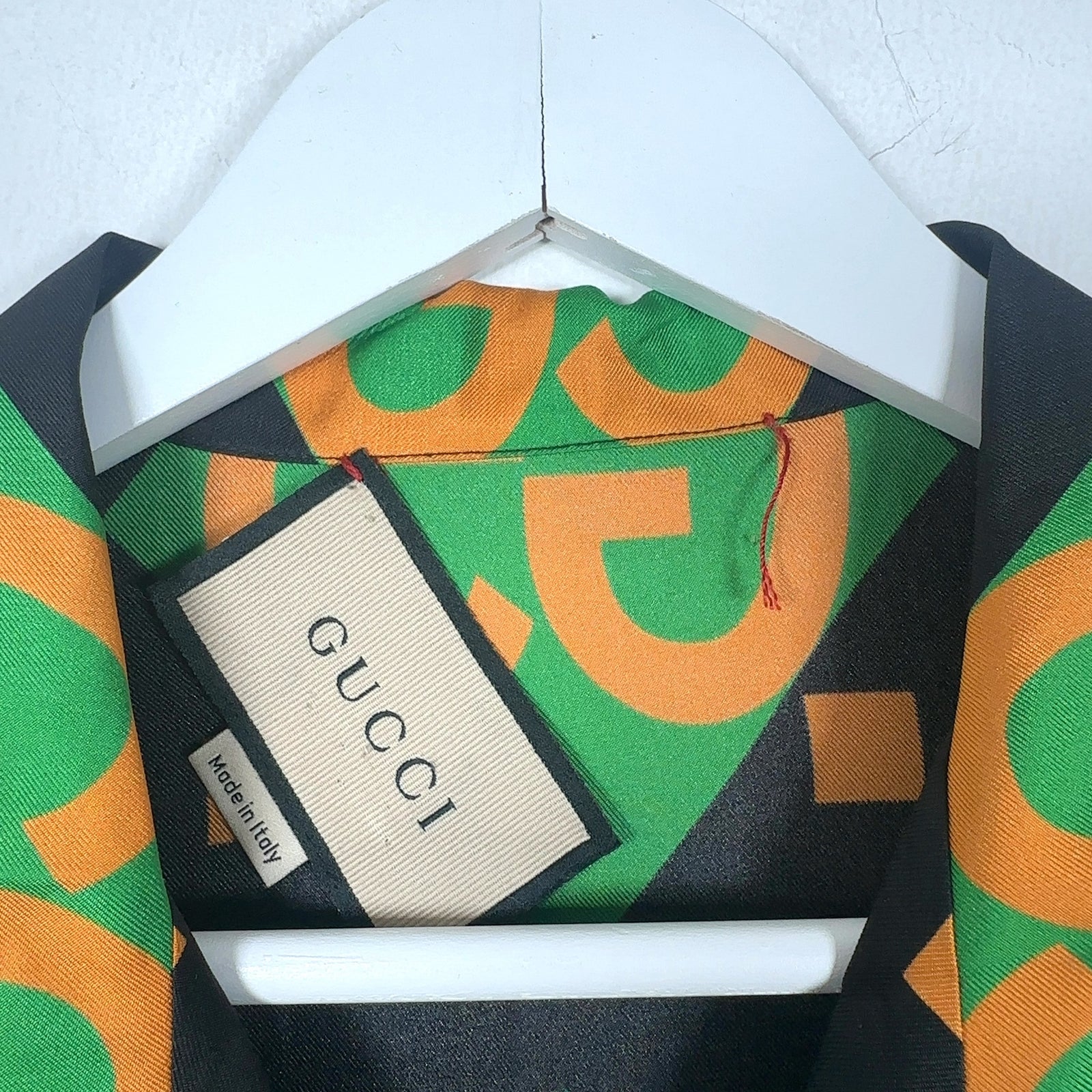 Gucci Mono-Block Silk Button-Up Shirt