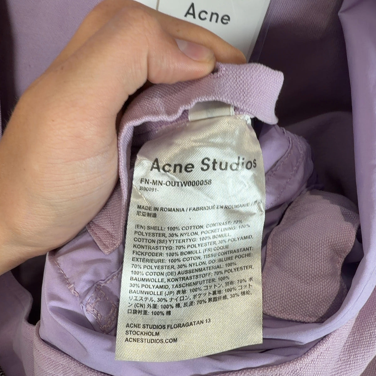 Acne Studios Parka Hooded Patch Pockets Light Jacket