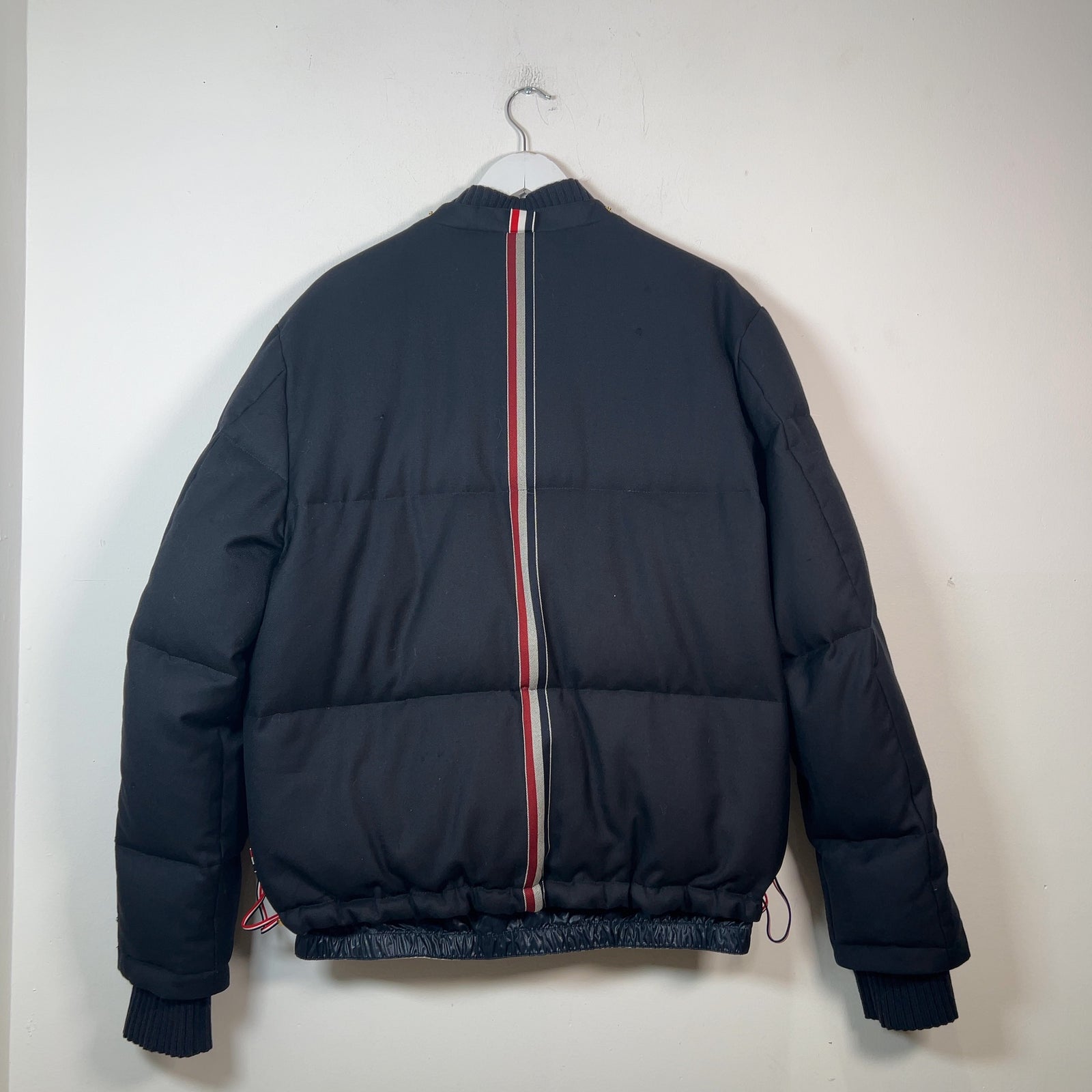 Thom Browne Navy Down Bomber Puffer Jacket Size 3