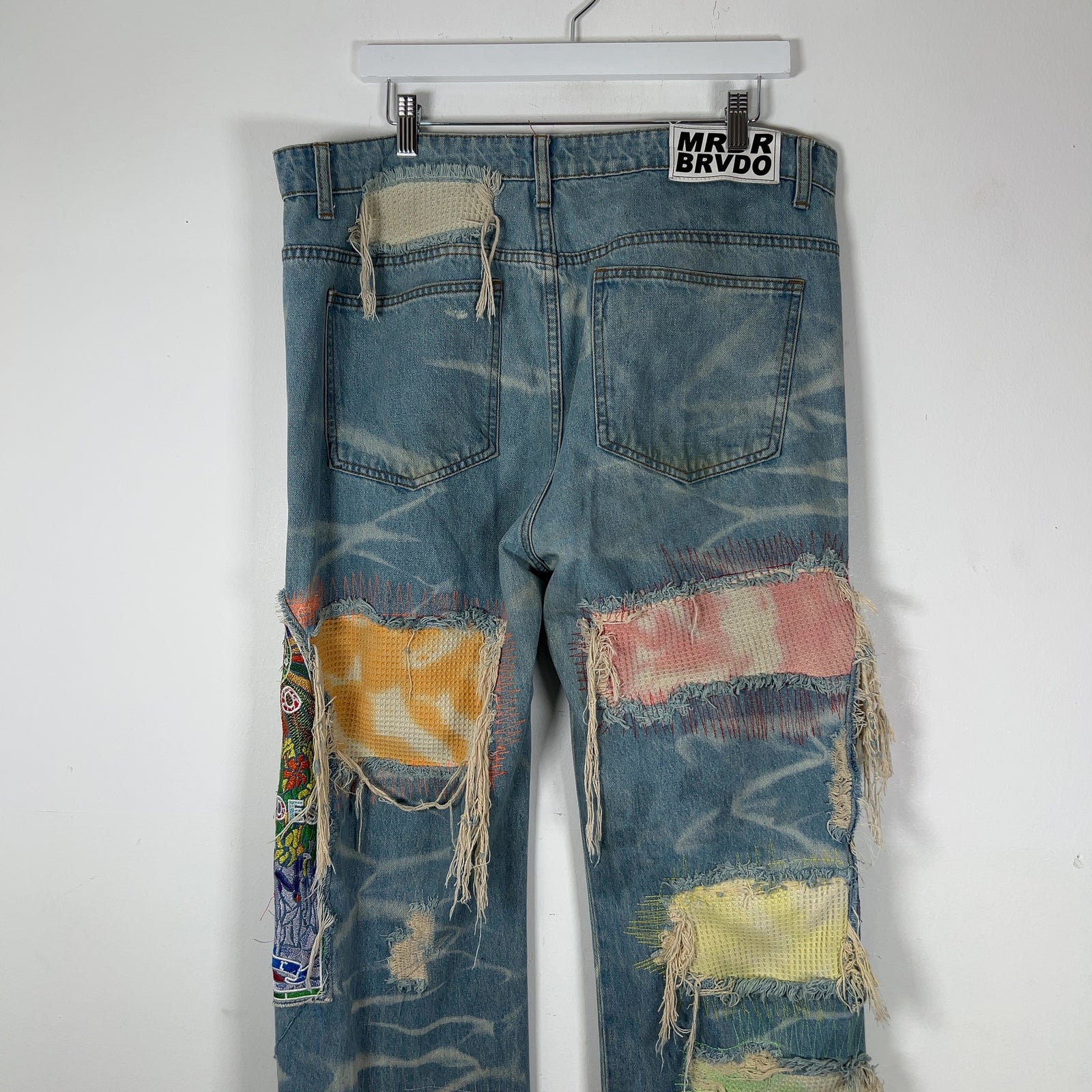 Who Decides War Distressed Stained Glass Window Pane Jeans