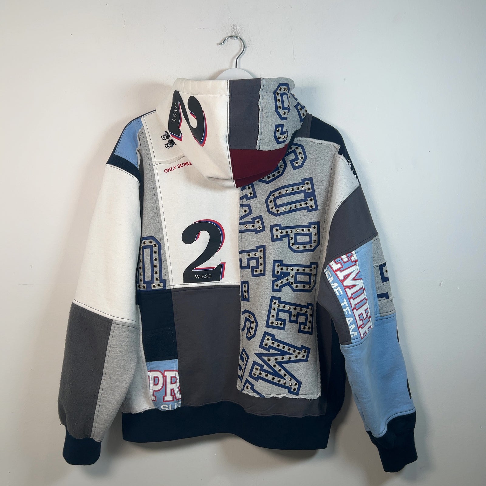 Supreme Patchwork Zip Up Hoodie Size M