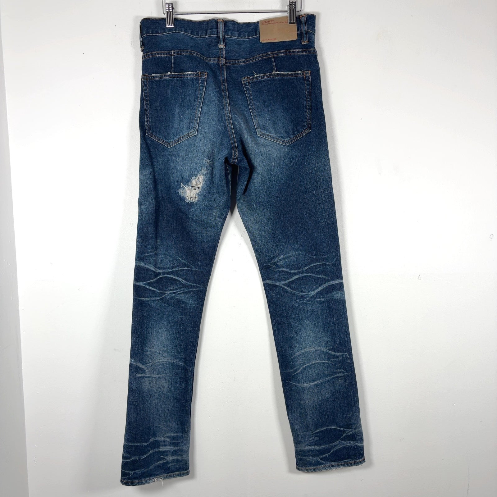 WTAPS High Rise Distressed Jeans