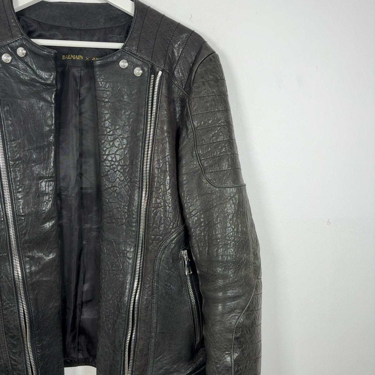 Balmain x HM AW15 Double Zip Leather Biker Jacket