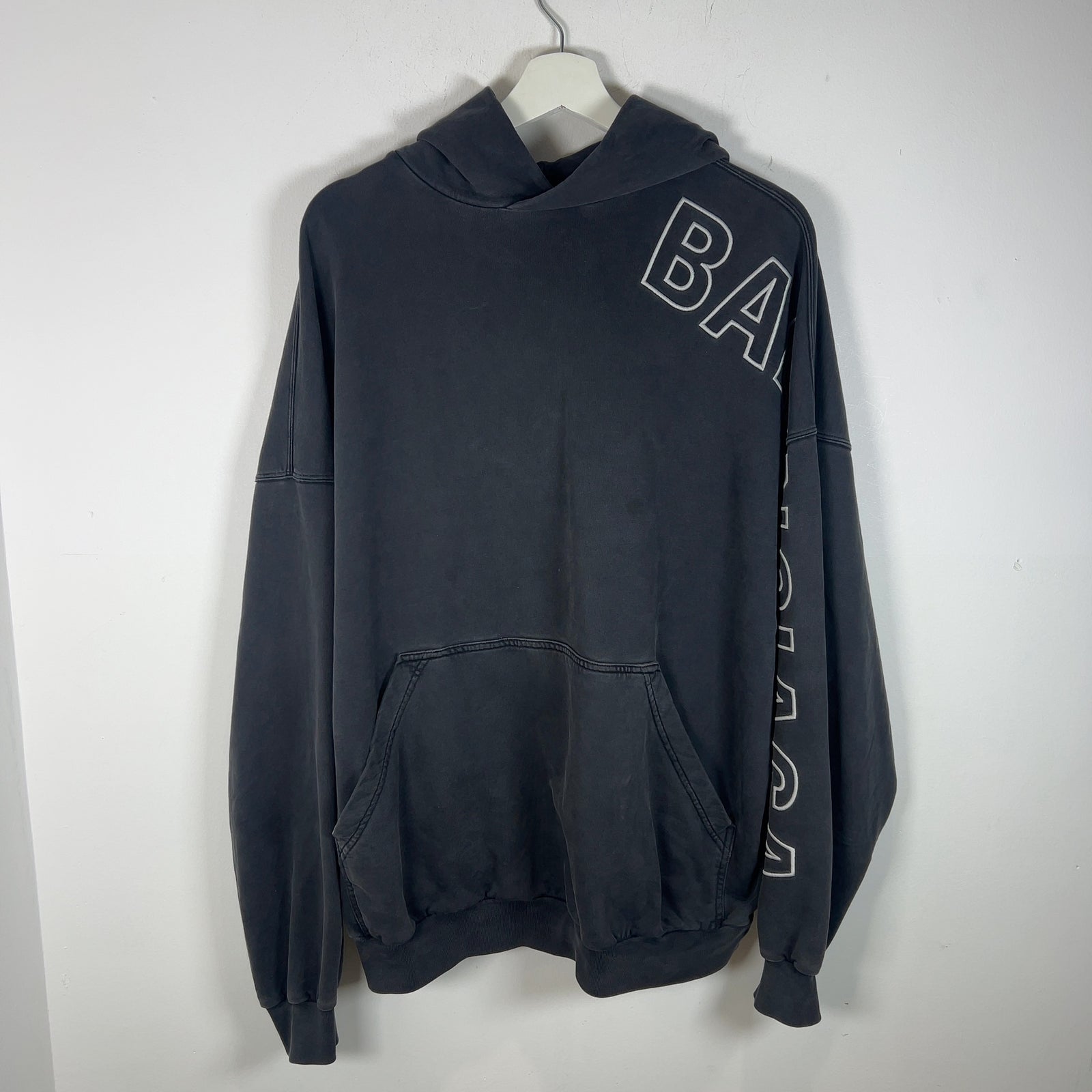 Balenciaga Embroidered Logo Sleeve Hoodie