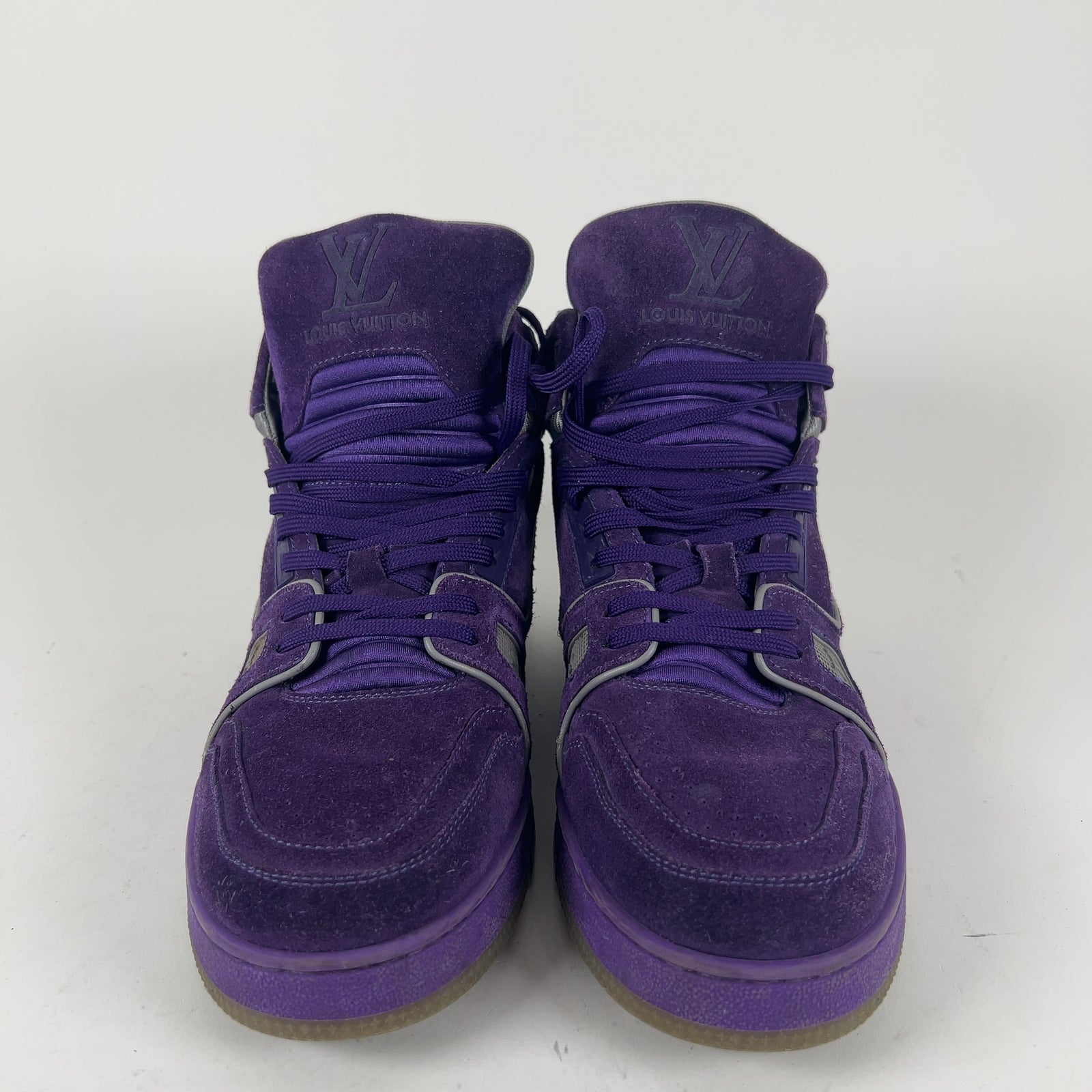 Louis Vuitton Purple Suede Trainer Hightop Sneakers