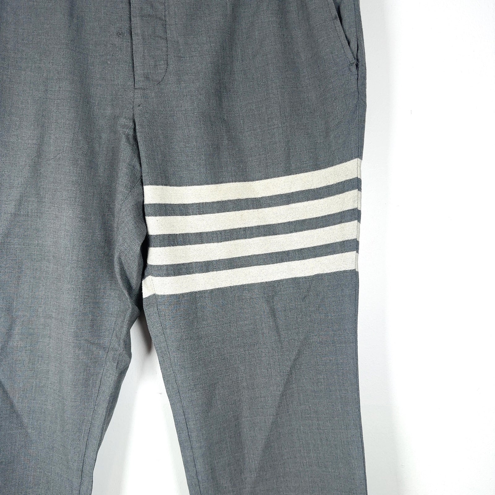 Thom Browne Woostered Woven Wool 4-Bar Pants