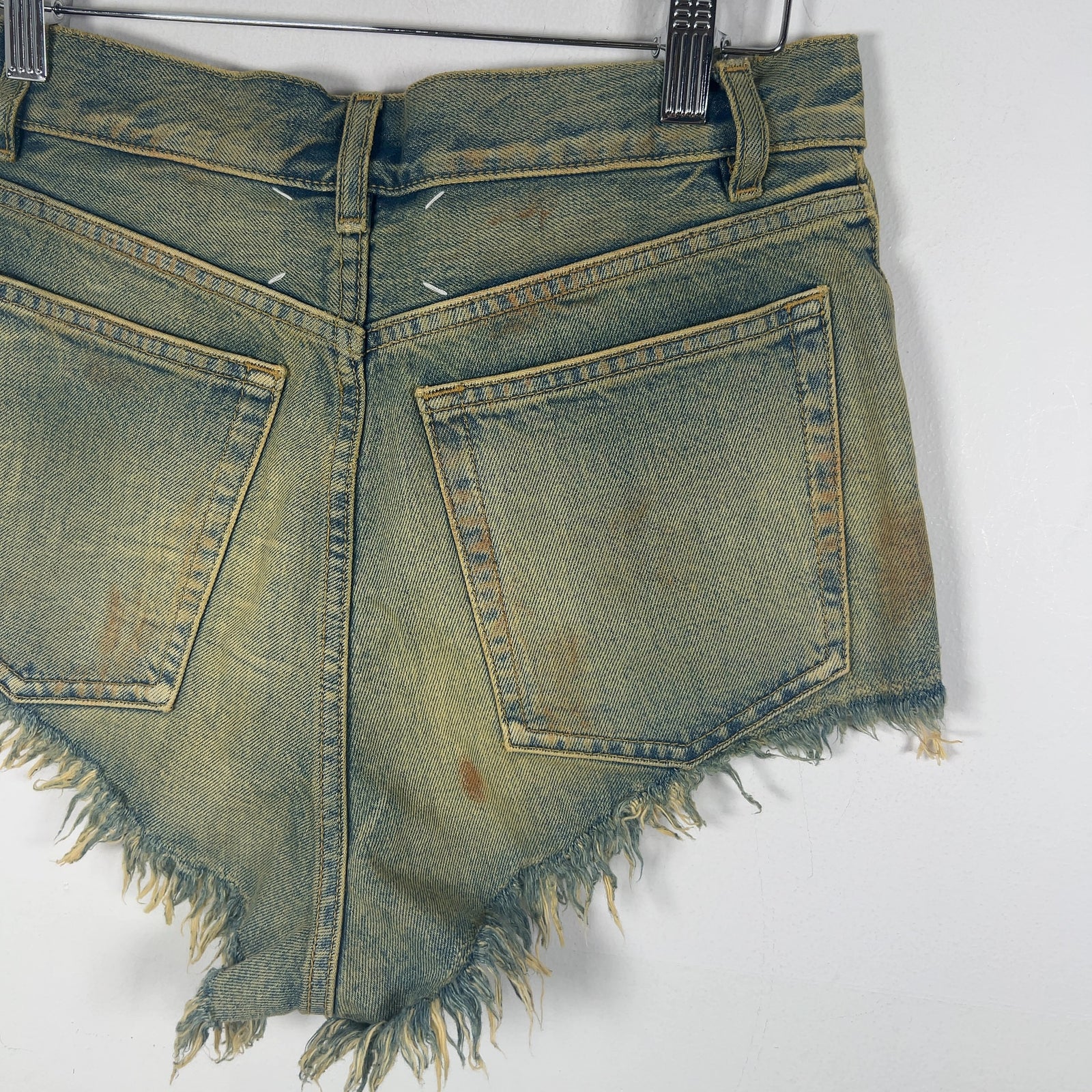 Maison Margiela Lightwash Paint Splatter Jean Shorts