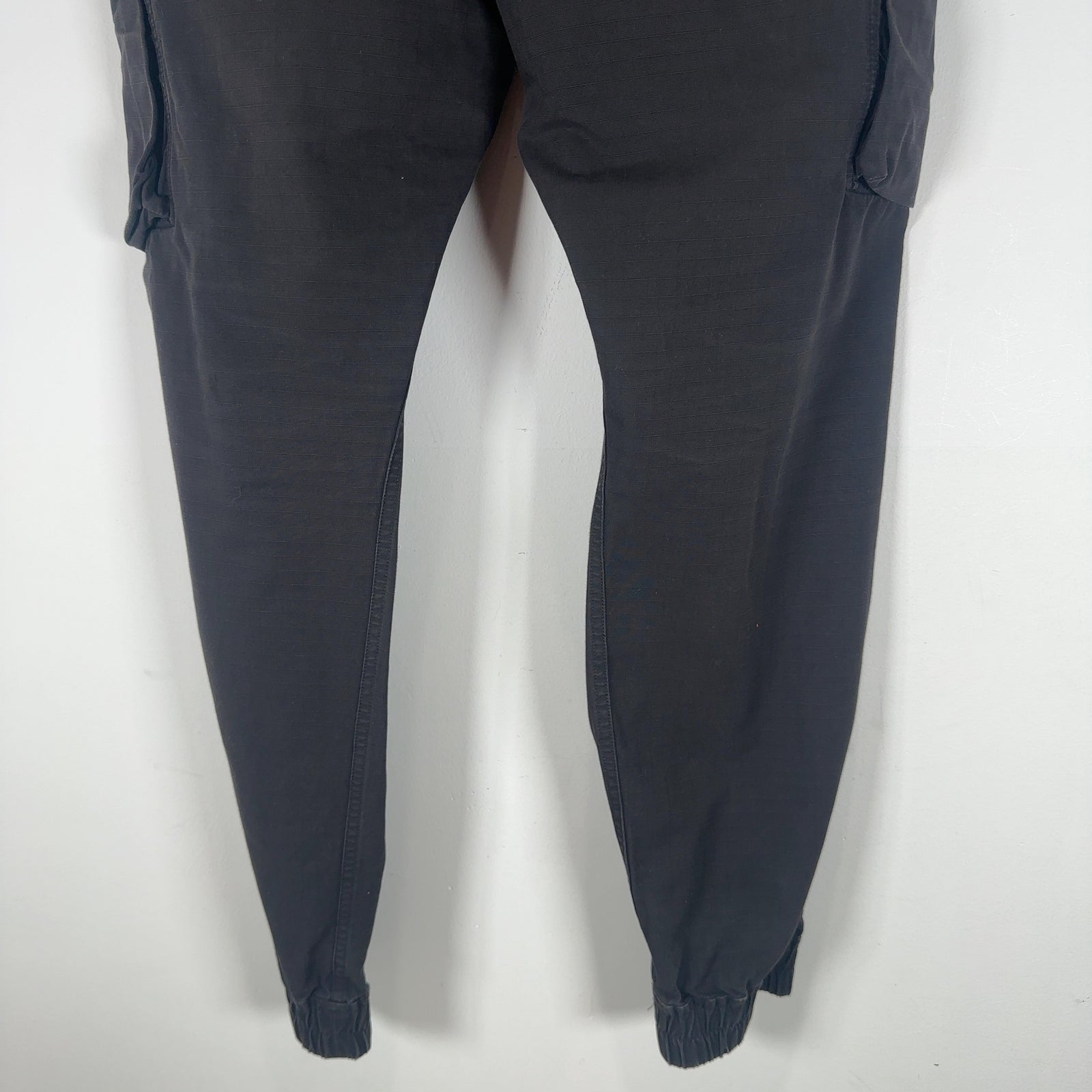 Rick Owens Black Cargo Pocket Drop Crotch Jogger Pant Size XL