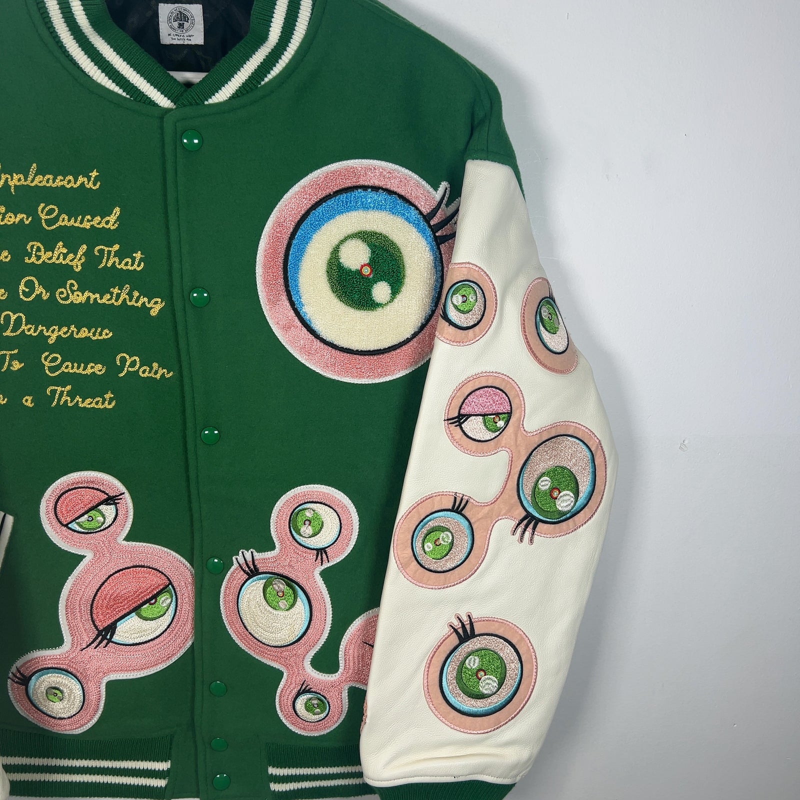 Saint Micheal x Takashi Murakami 'Jellyfish Eyes' Stadium Varsity Jacket