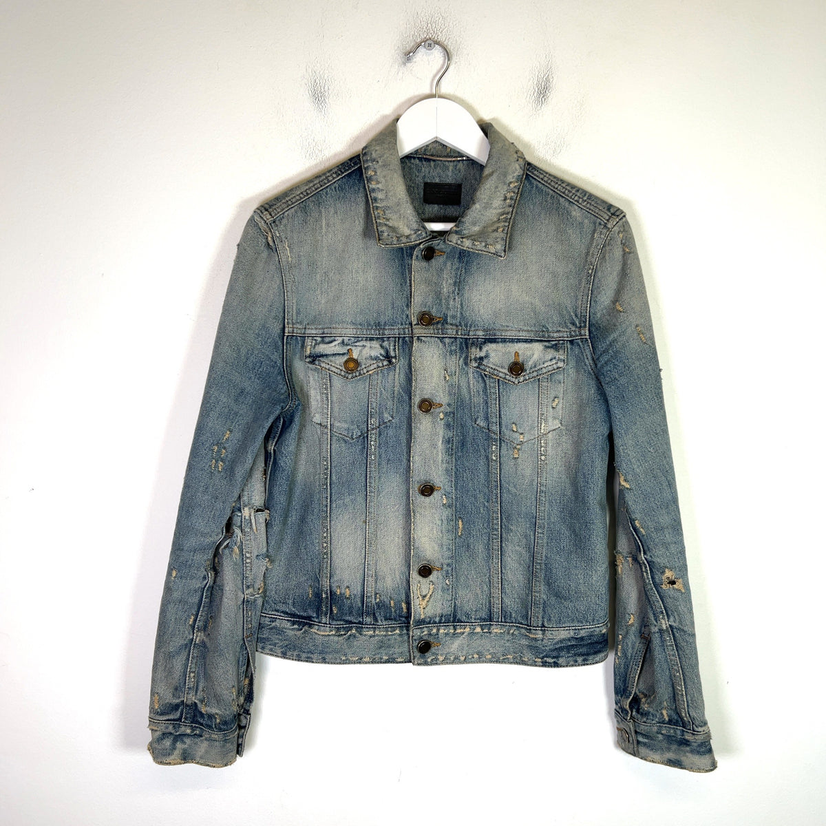 Saint Laurent SS21 Distressed Denim Jacket