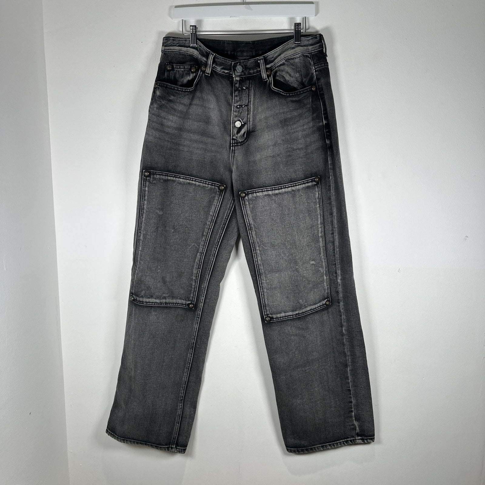 Thug Club Double Knee Grey Wash Carpenter Pants Size 34