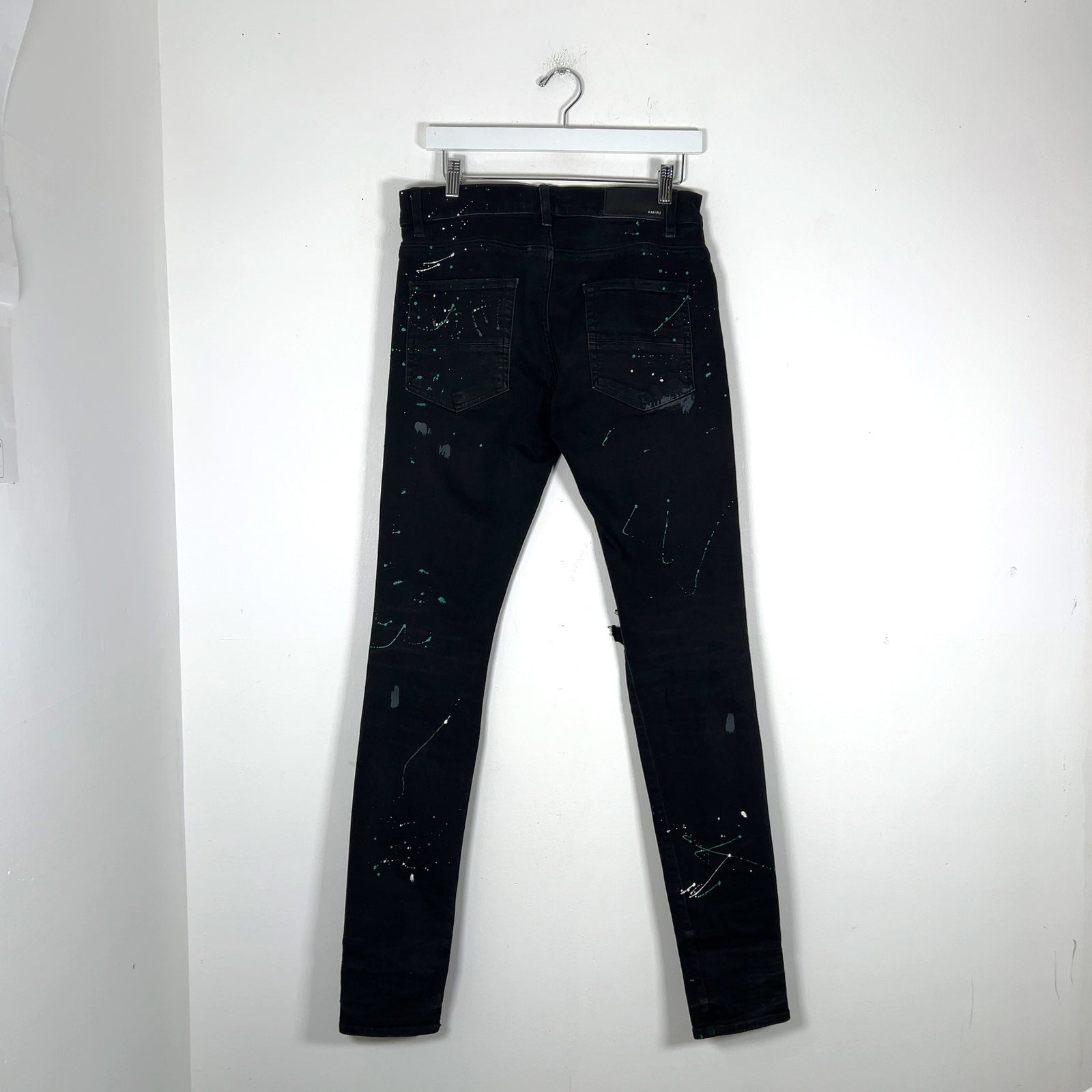 Amiri Paint Splatter Black Jeans
