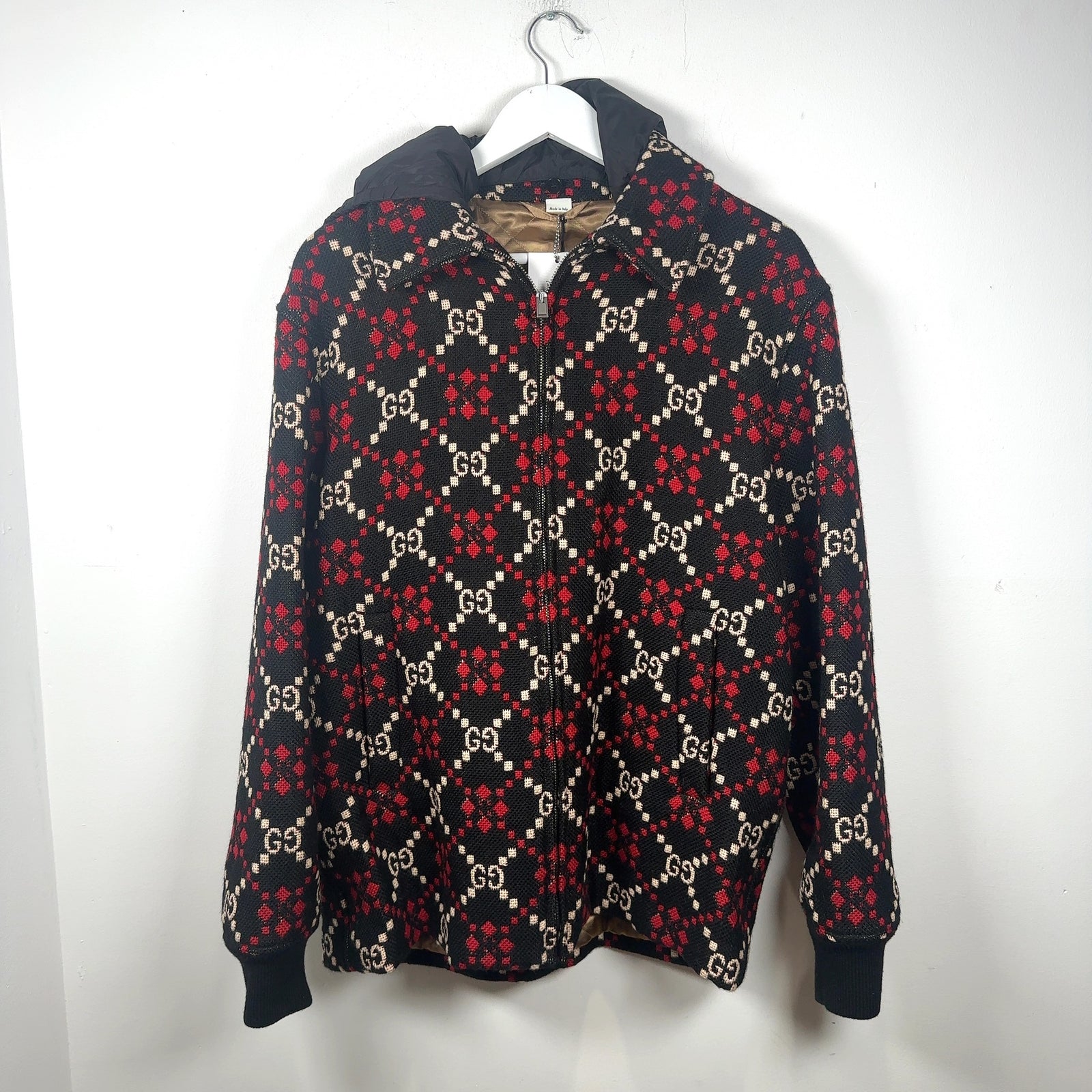 Gucci Diamond Argyle Knit Jacket Size S