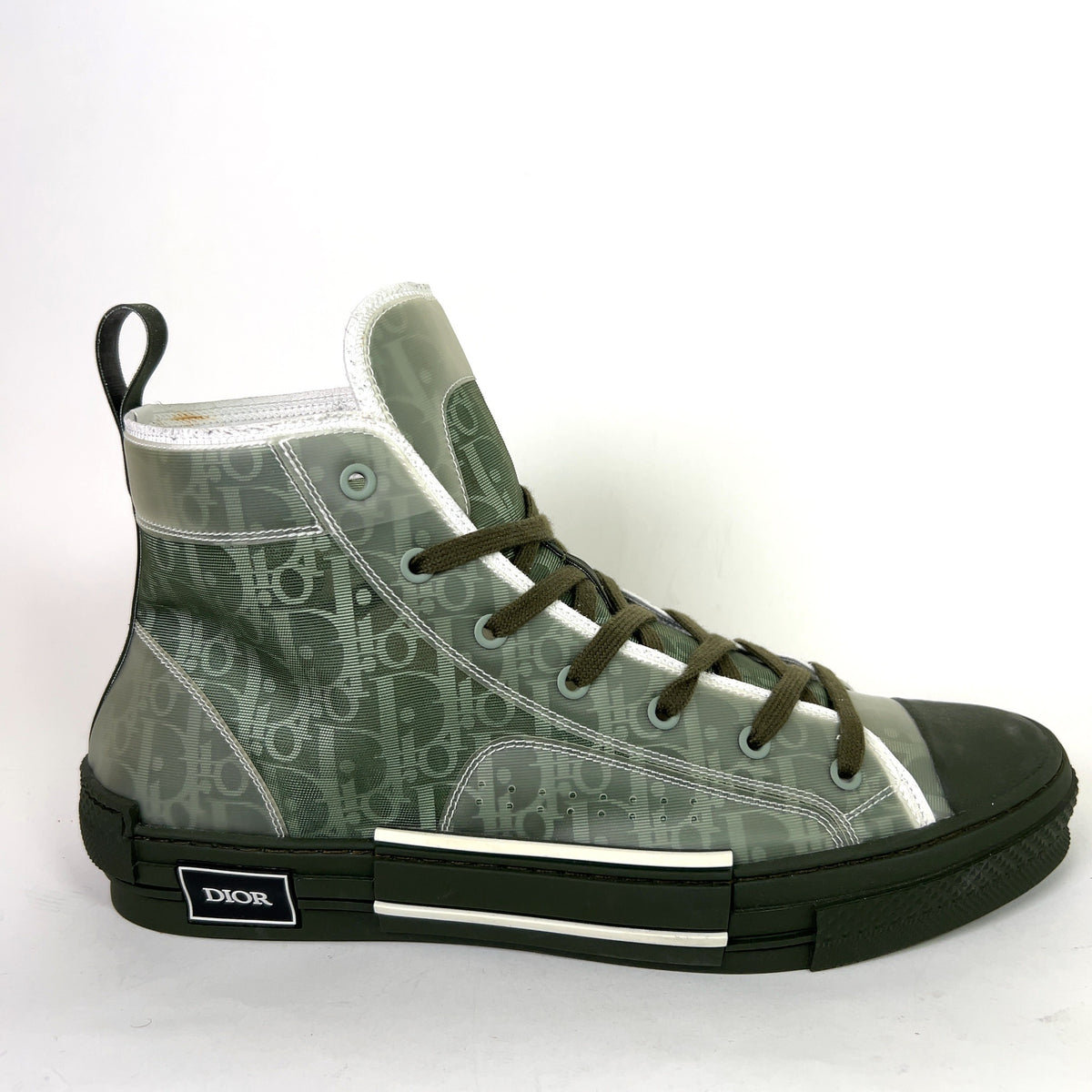 Dior B23 Green Oblique High-Top Sneakers