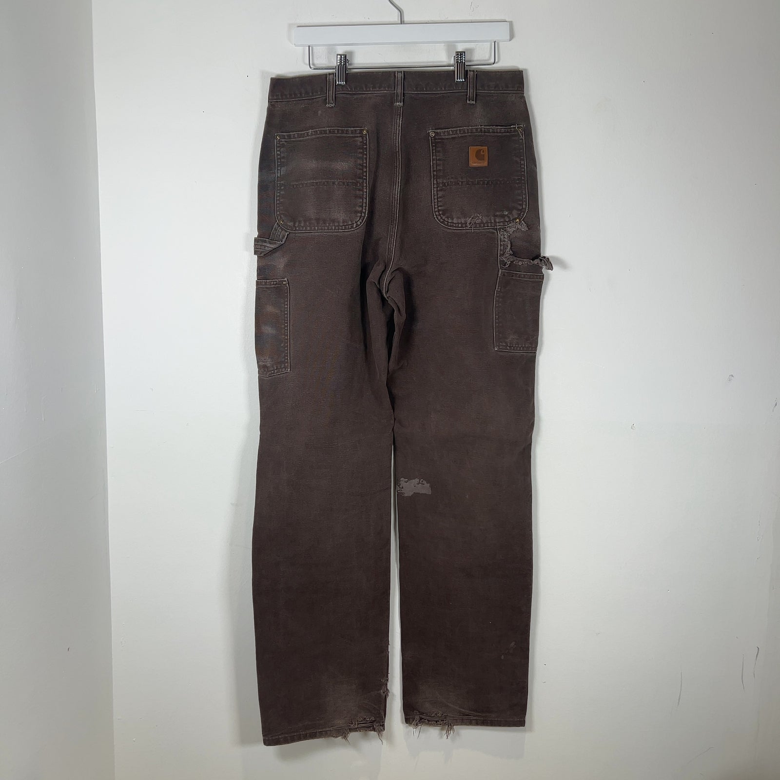 Carhartt Faded Brown Distressed 'Double Knee' Carpenter Pants