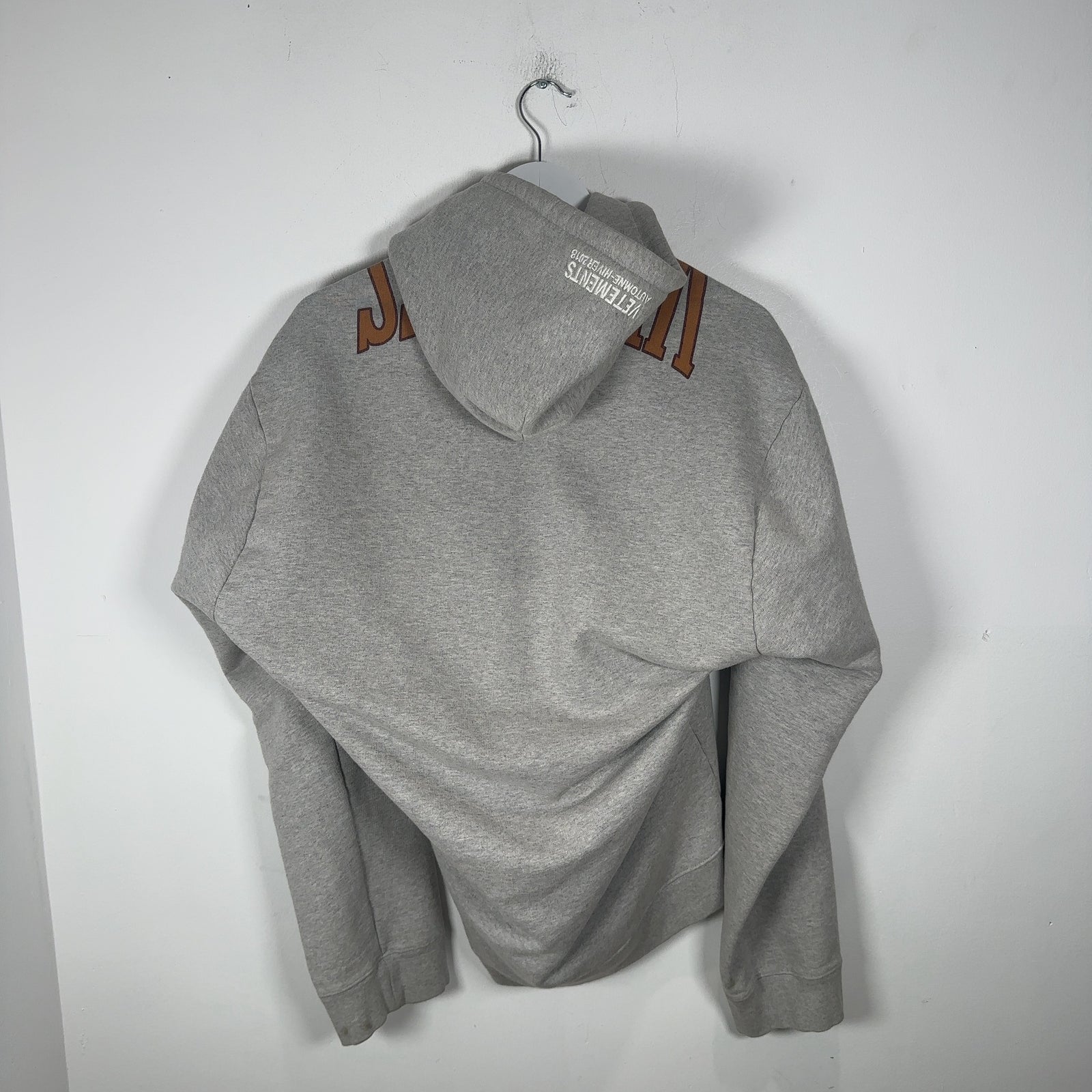 Vetements AW18 Misplaced Logo Hoodie Size M