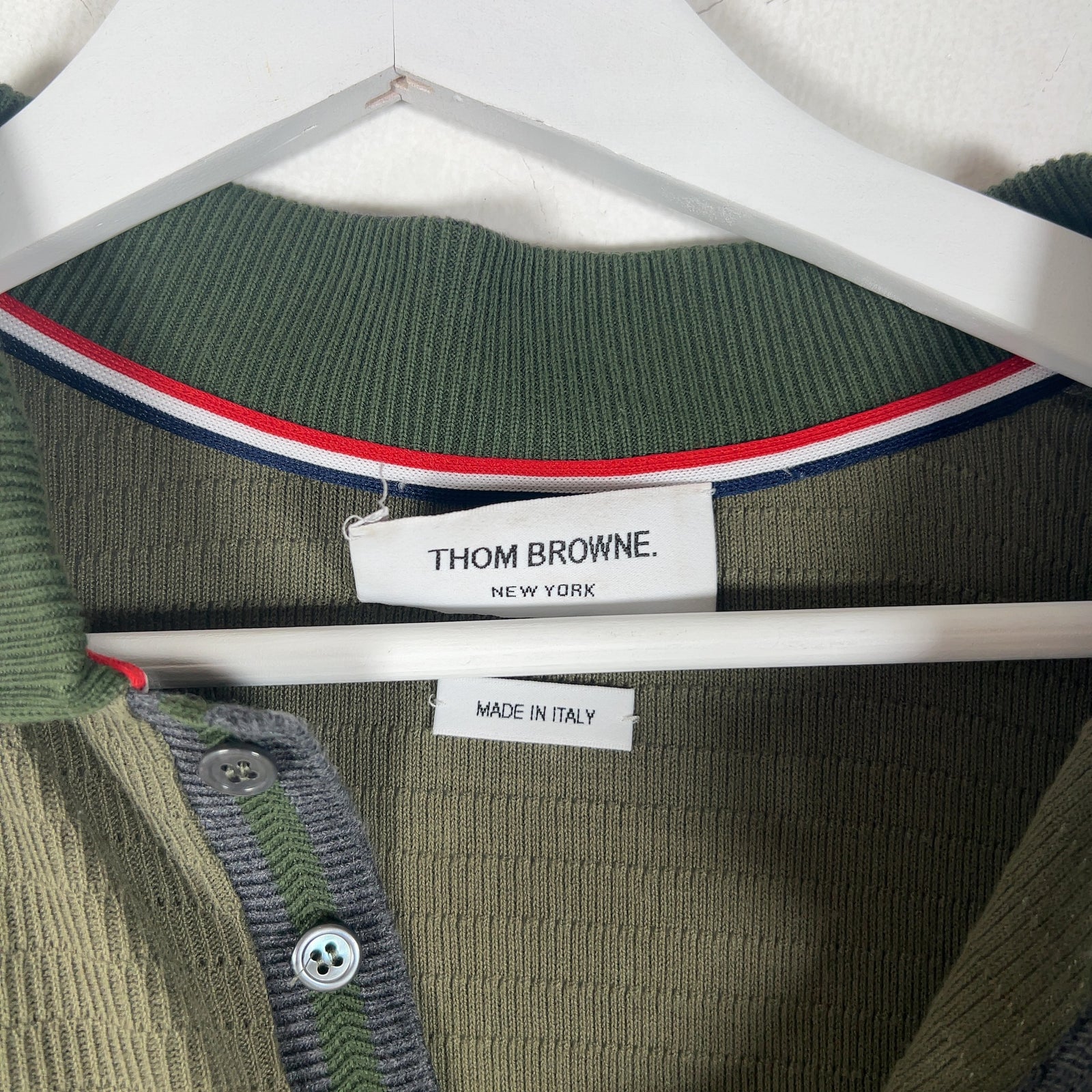 Thom Browne Striped Knit Polo