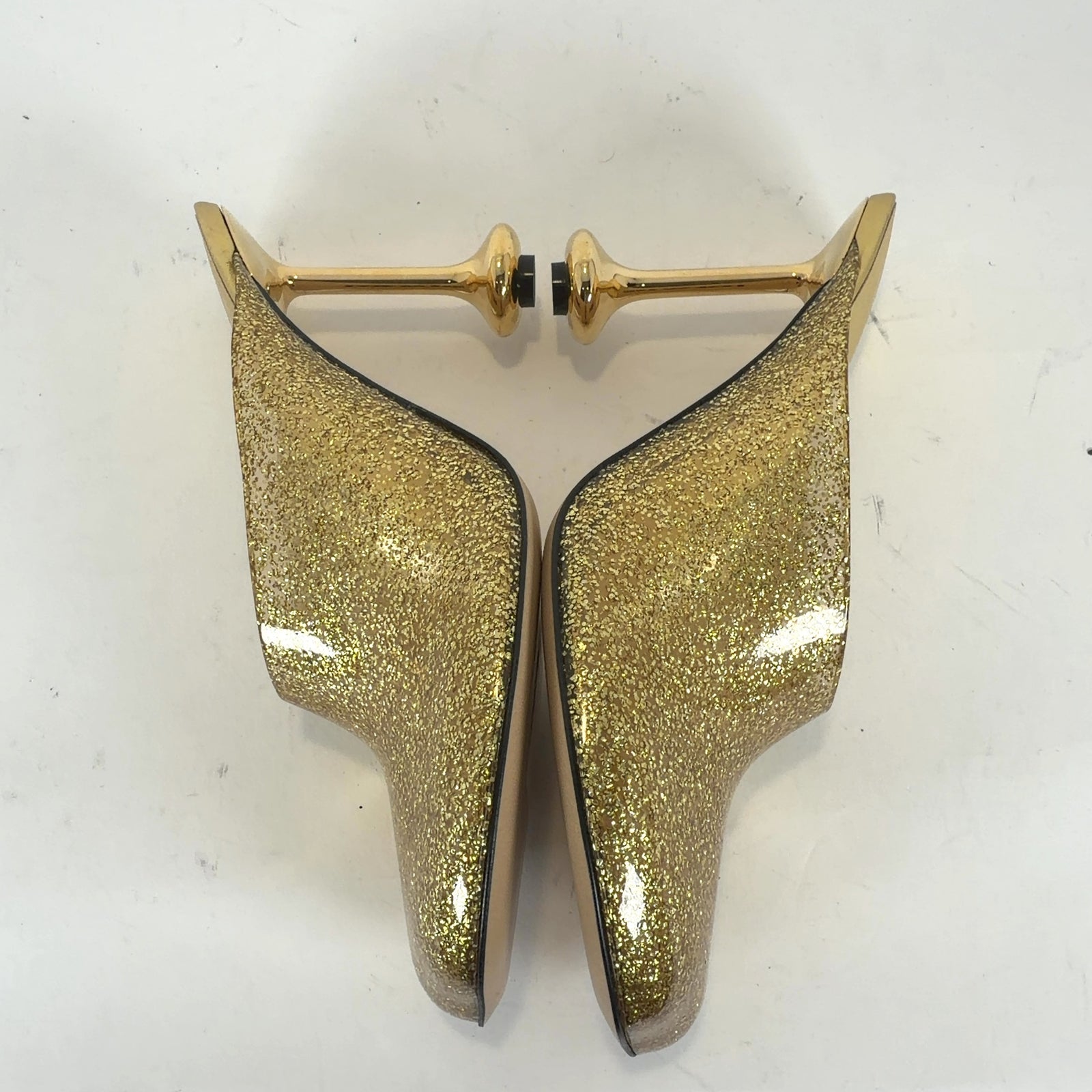 Loewe Gold Glitter Toy Heels