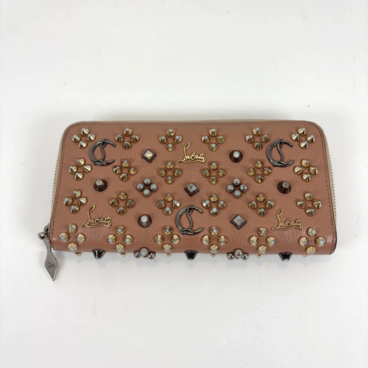 Christian Louboutin Spiked Panattone Leather Wallet