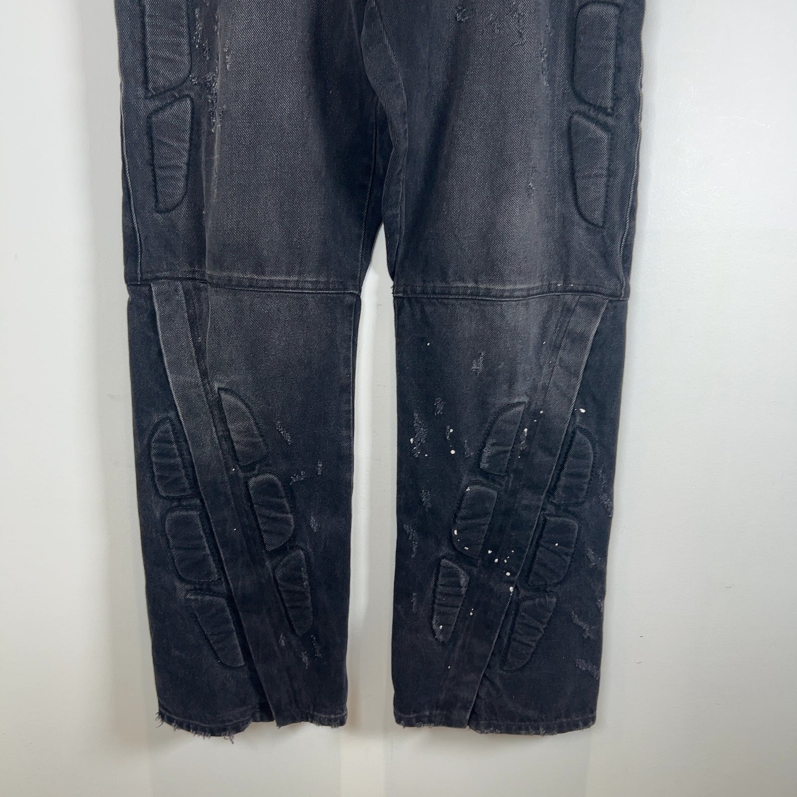 Satoshi Nakamoto Enduro Padded Distressed Black Jeans
