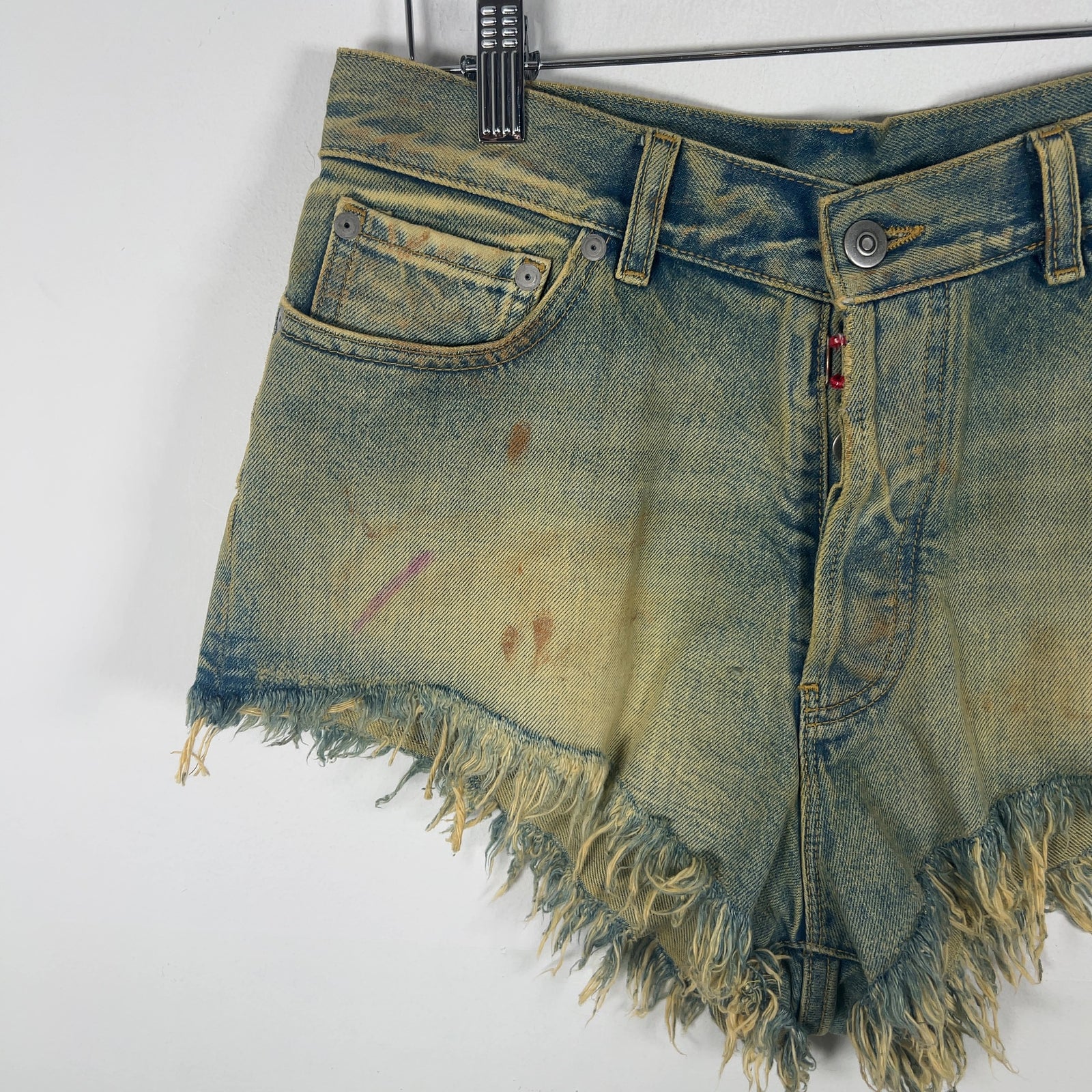 Maison Margiela Lightwash Paint Splatter Jean Shorts