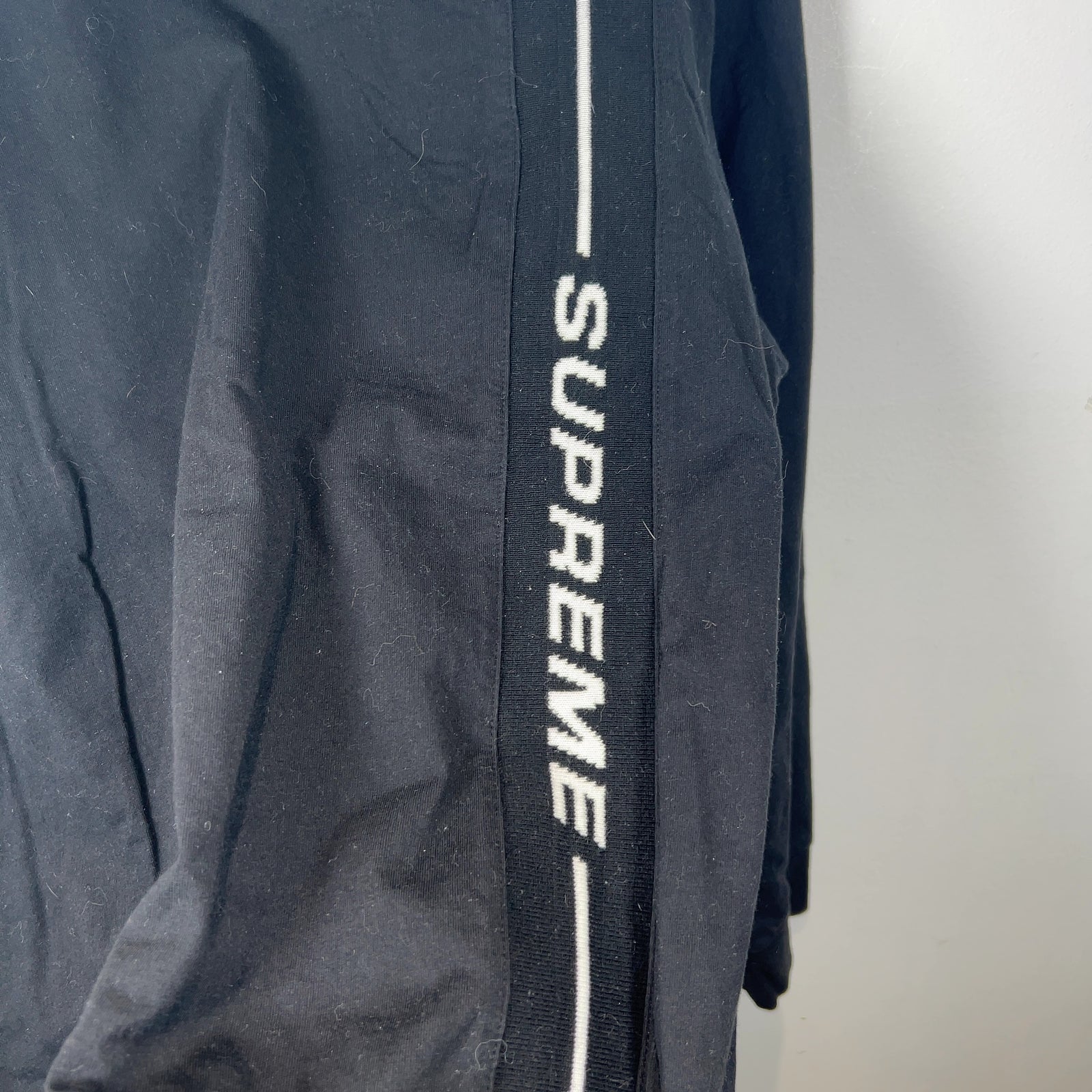 Supreme Black Stripe Logo Longsleeve