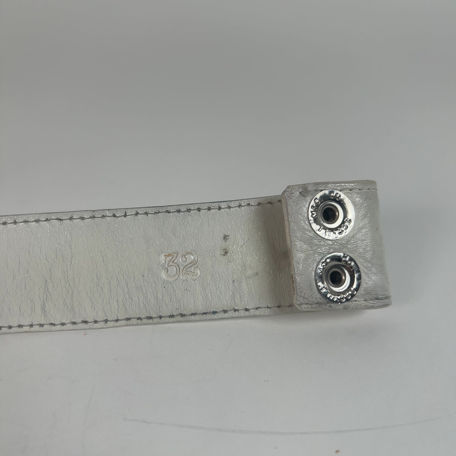 Chrome Hearts White 'Oval Cross' Belt Size 32