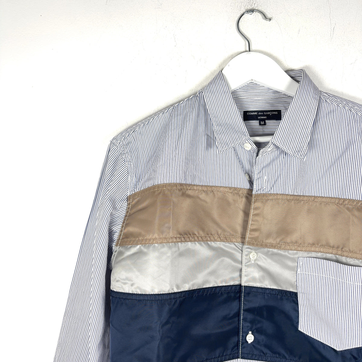 Comme Des Garcons Nylon Patched Button-Up Shirt