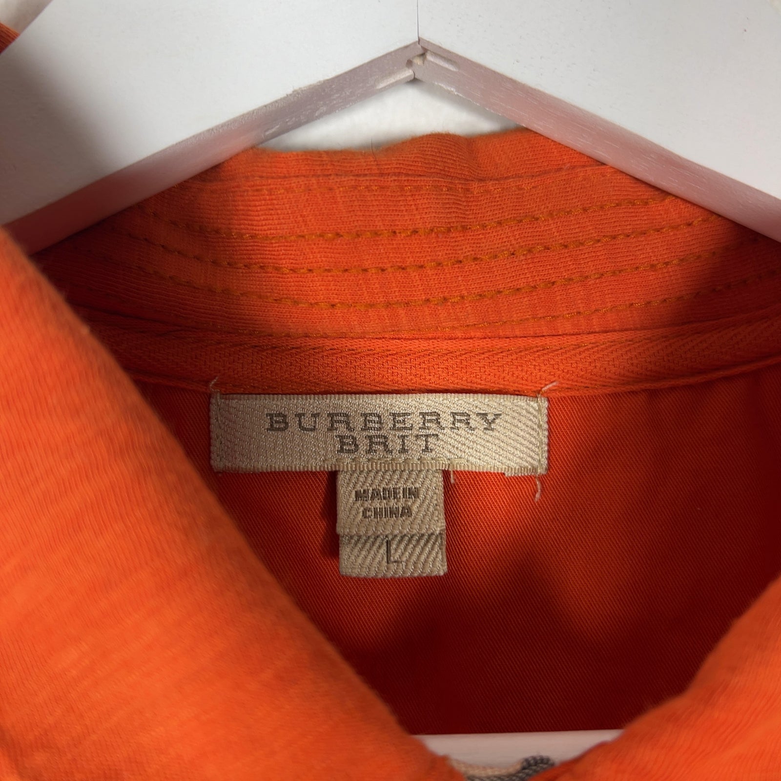 Burberry Brit Orange 1/4 Button Up Polo