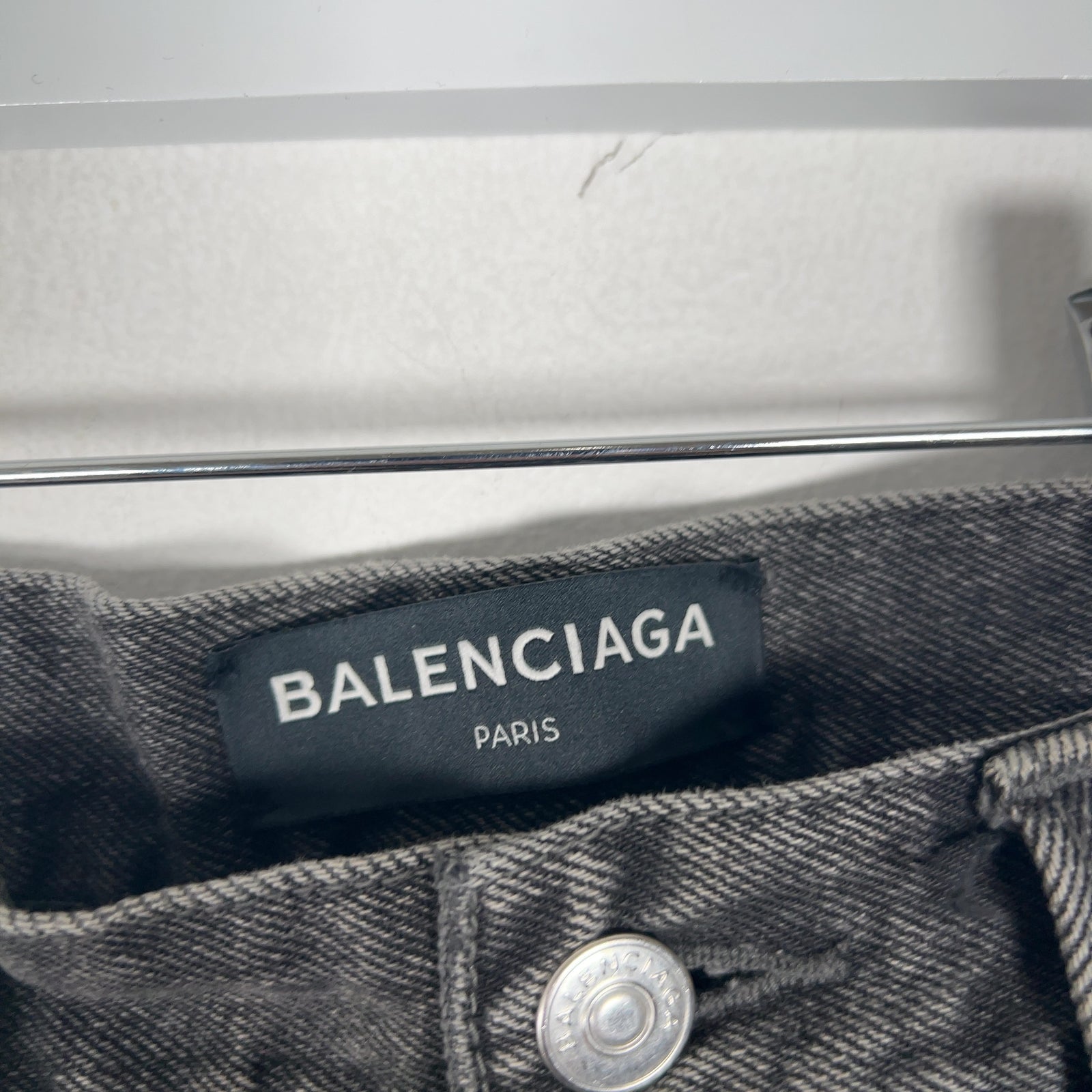 Balenciaga Convertible Grey Wash Denim Jeans Size 30